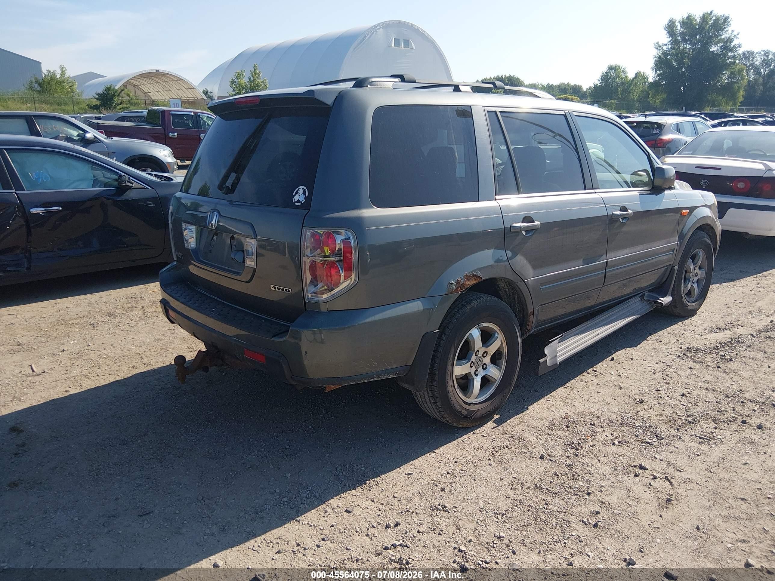 2007 Honda Pilot Ex-l Gray vin: 5FNYF18717B013795