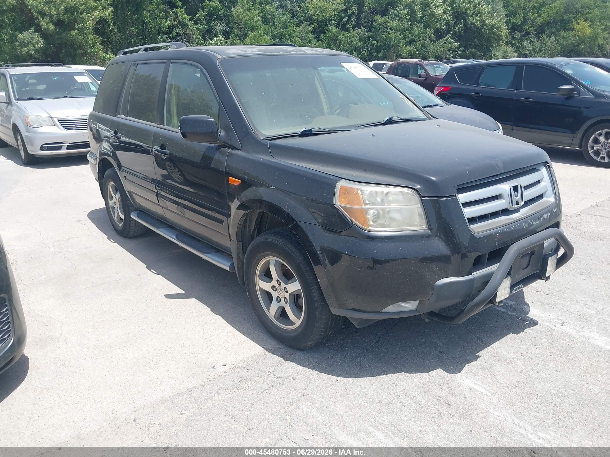 2007 Honda Pilot Ex-l Black vin: 5FNYF18717B029656