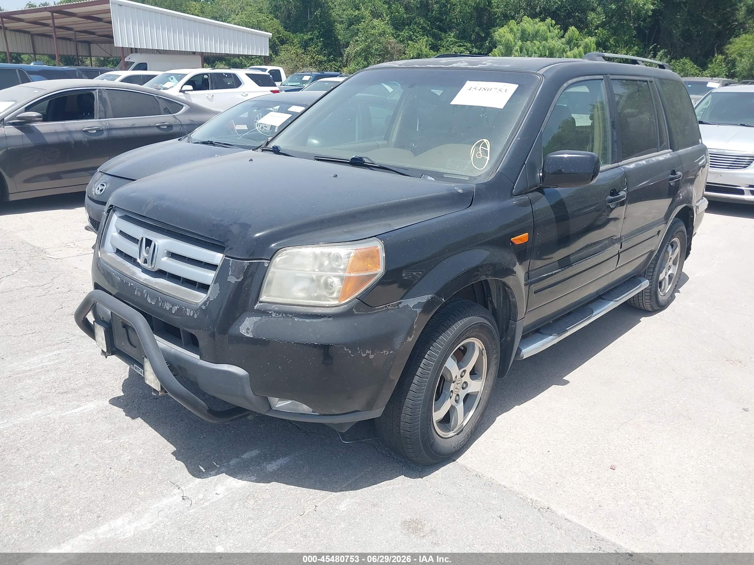 2007 Honda Pilot Ex-l Black vin: 5FNYF18717B029656