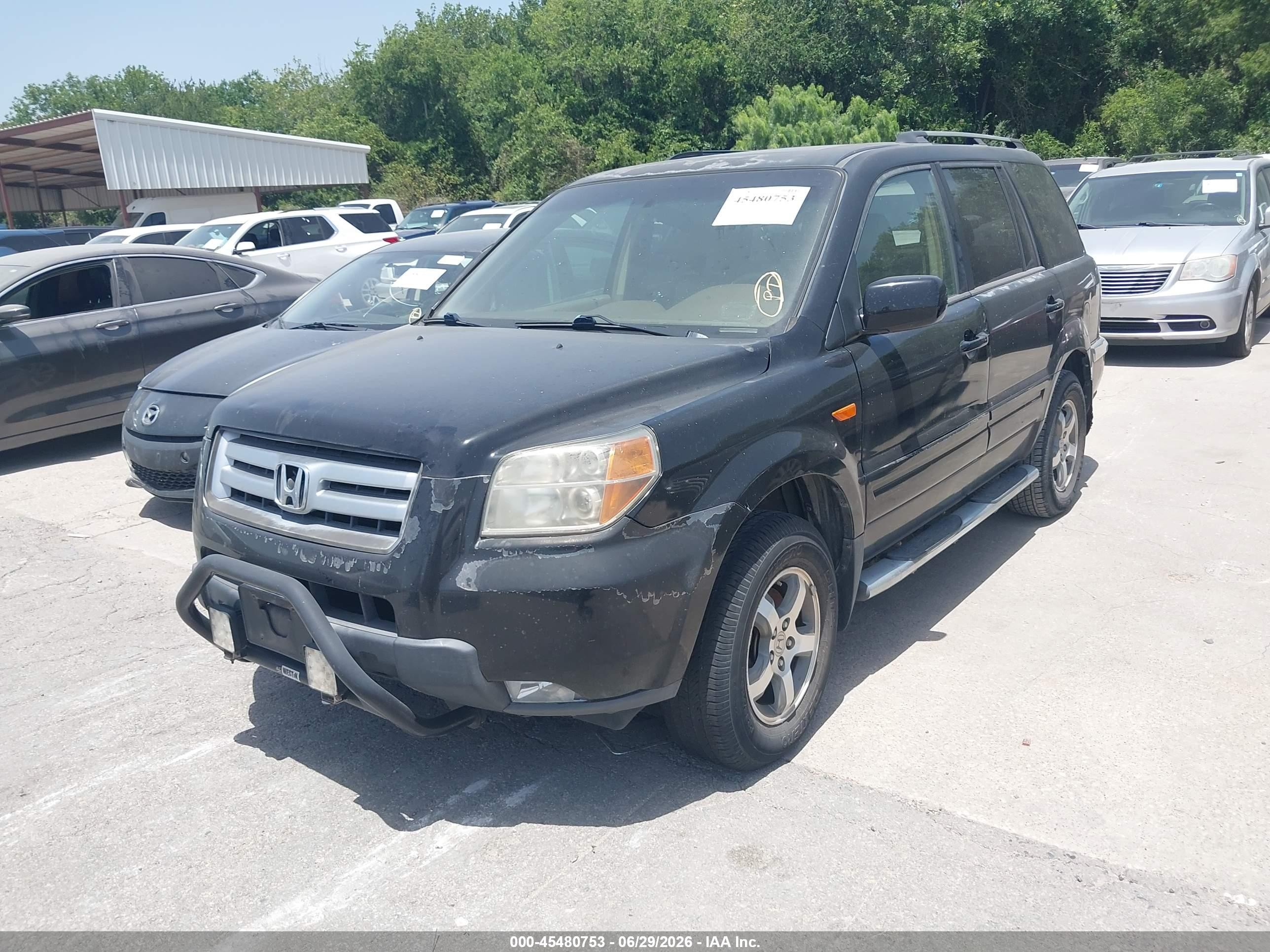 2007 Honda Pilot Ex-l Black vin: 5FNYF18717B029656