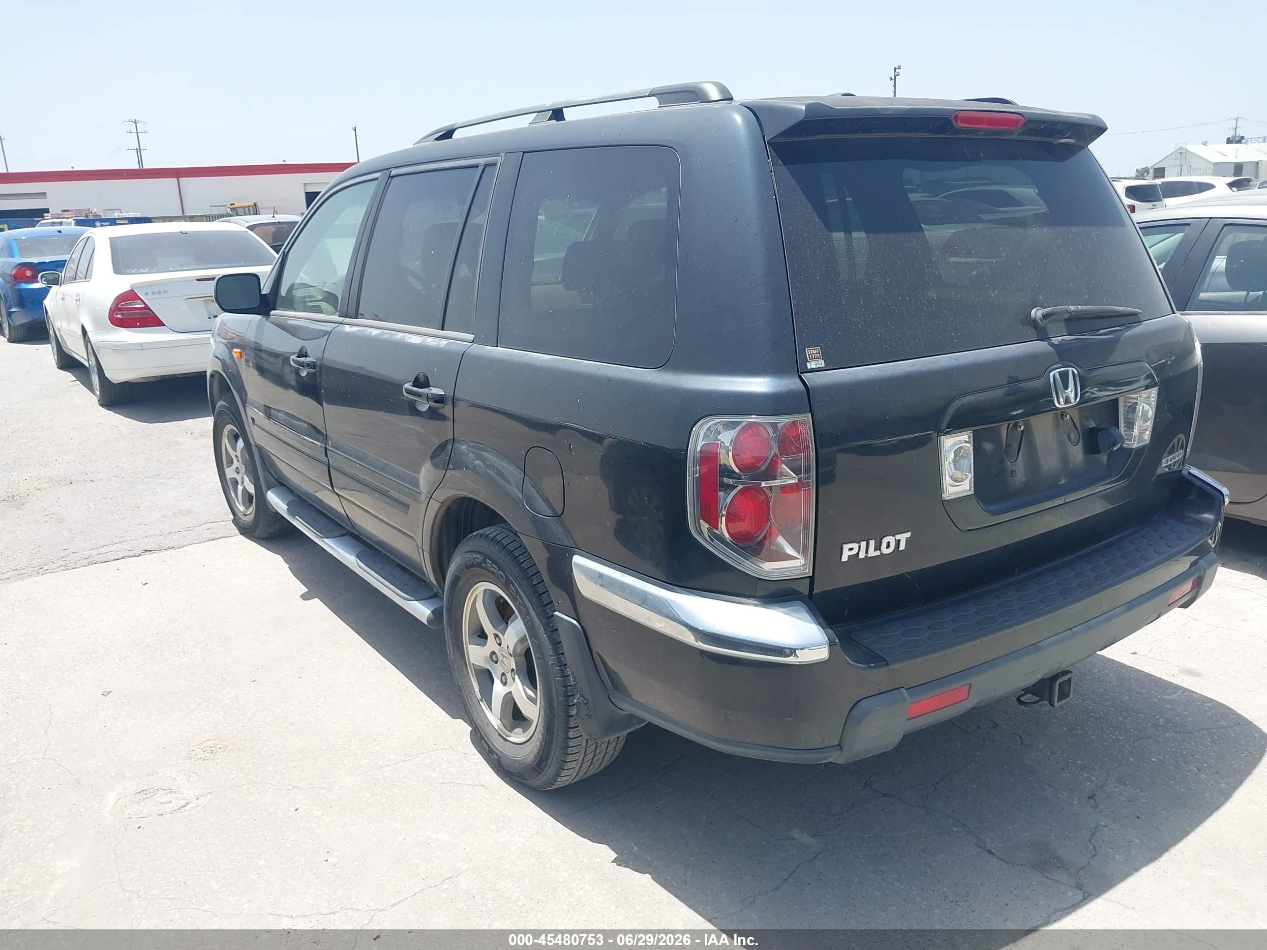 2007 Honda Pilot Ex-l Black vin: 5FNYF18717B029656