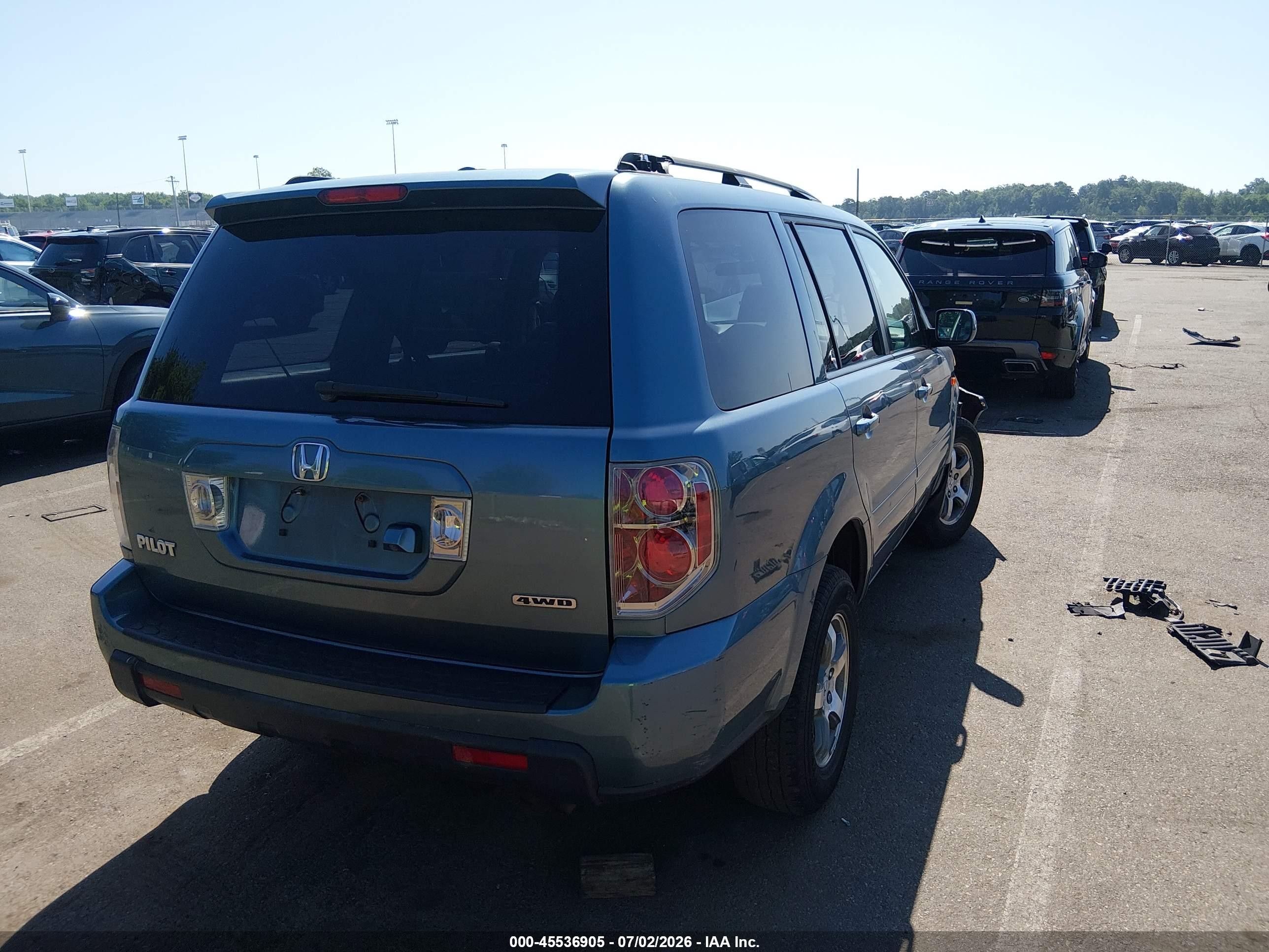 2008 Honda Pilot Ex-l Turquoise vin: 5FNYF18728B001561
