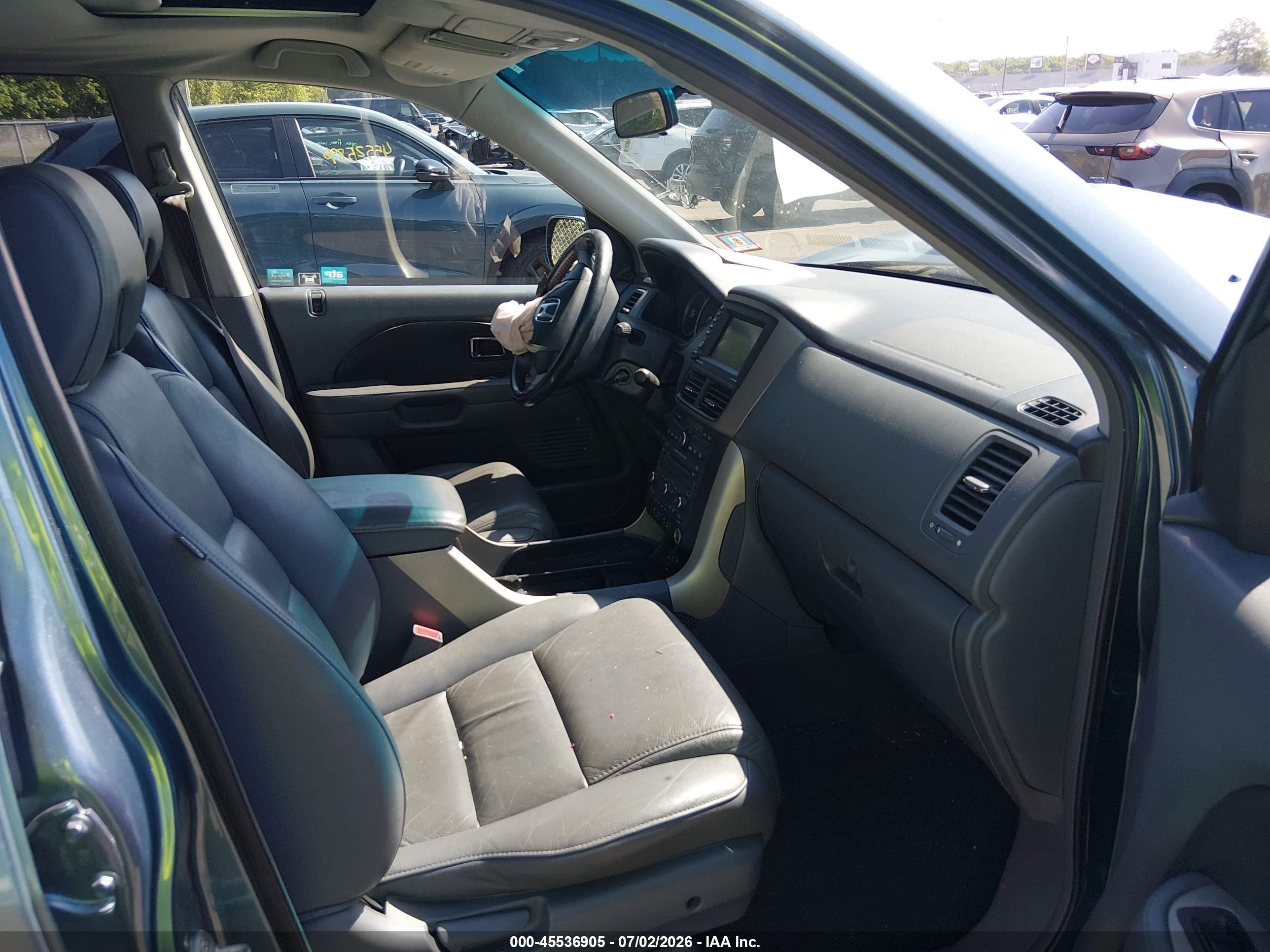 2008 Honda Pilot Ex-l Turquoise vin: 5FNYF18728B001561