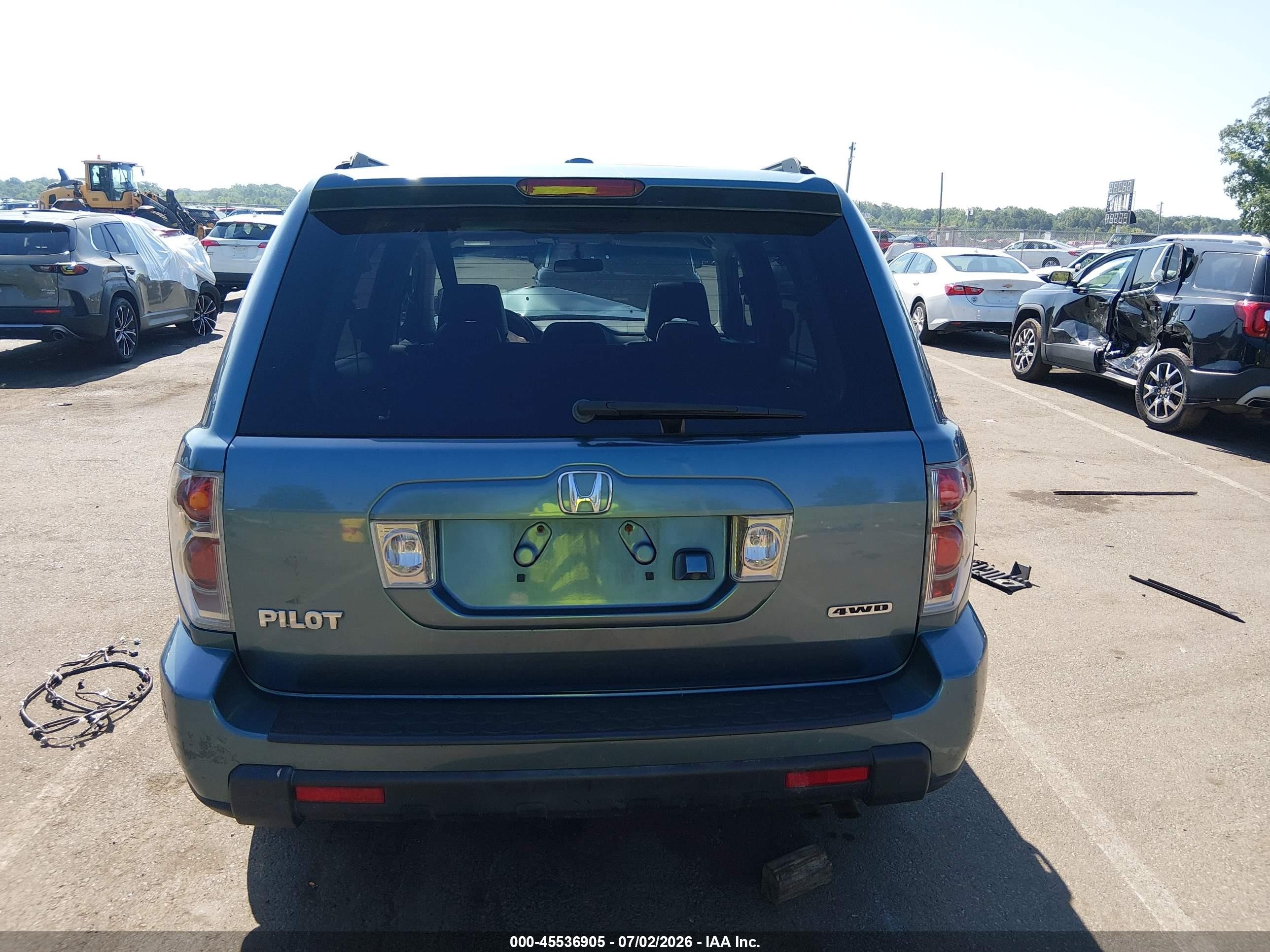 2008 Honda Pilot Ex-l Turquoise vin: 5FNYF18728B001561