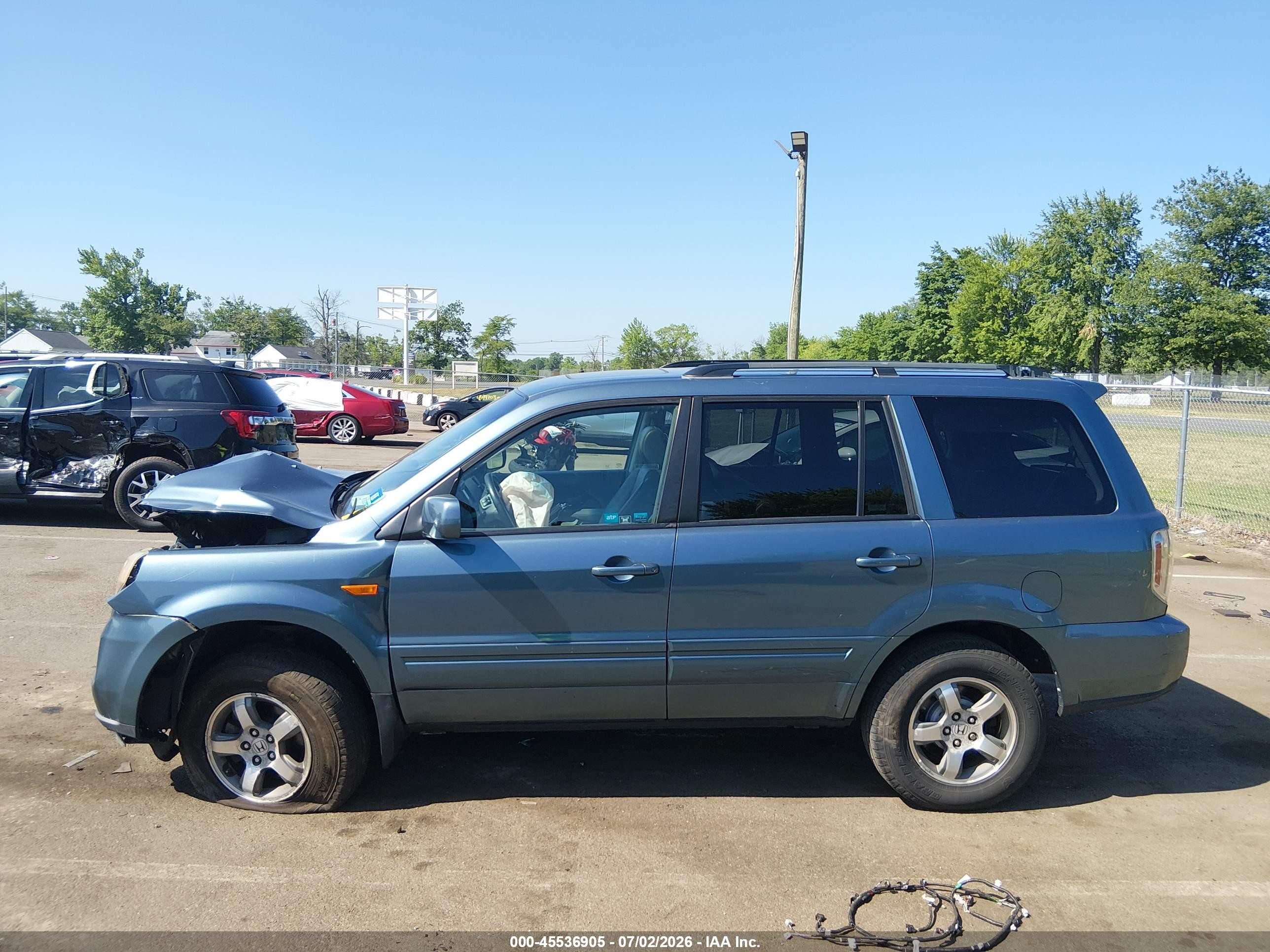 2008 Honda Pilot Ex-l Turquoise vin: 5FNYF18728B001561