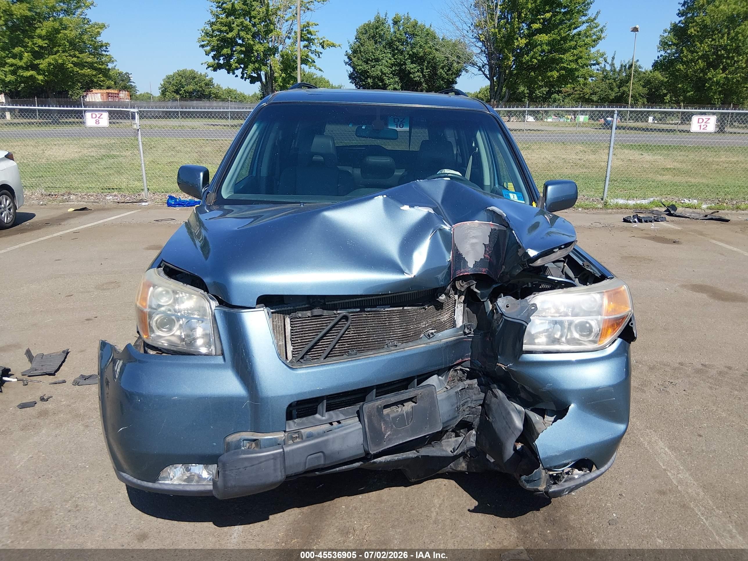 2008 Honda Pilot Ex-l Turquoise vin: 5FNYF18728B001561
