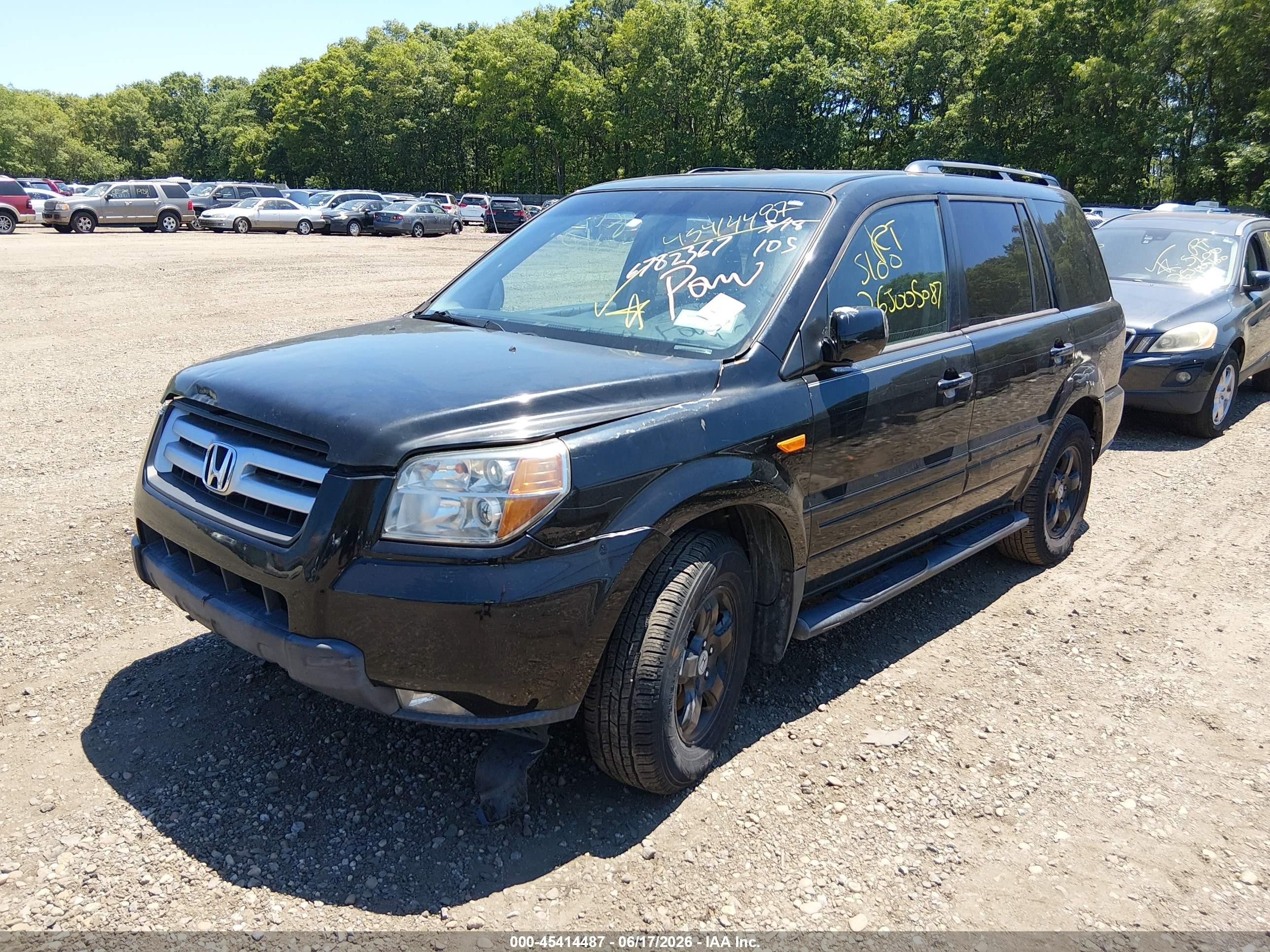 2008 Honda Pilot Ex-l Black vin: 5FNYF18728B048654