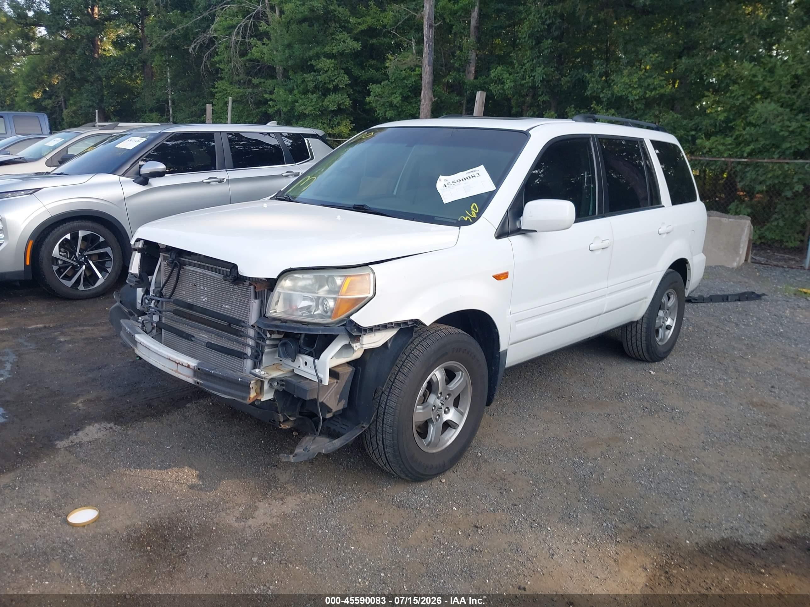 2006 Honda Pilot Ex-l White vin: 5FNYF18736B030323