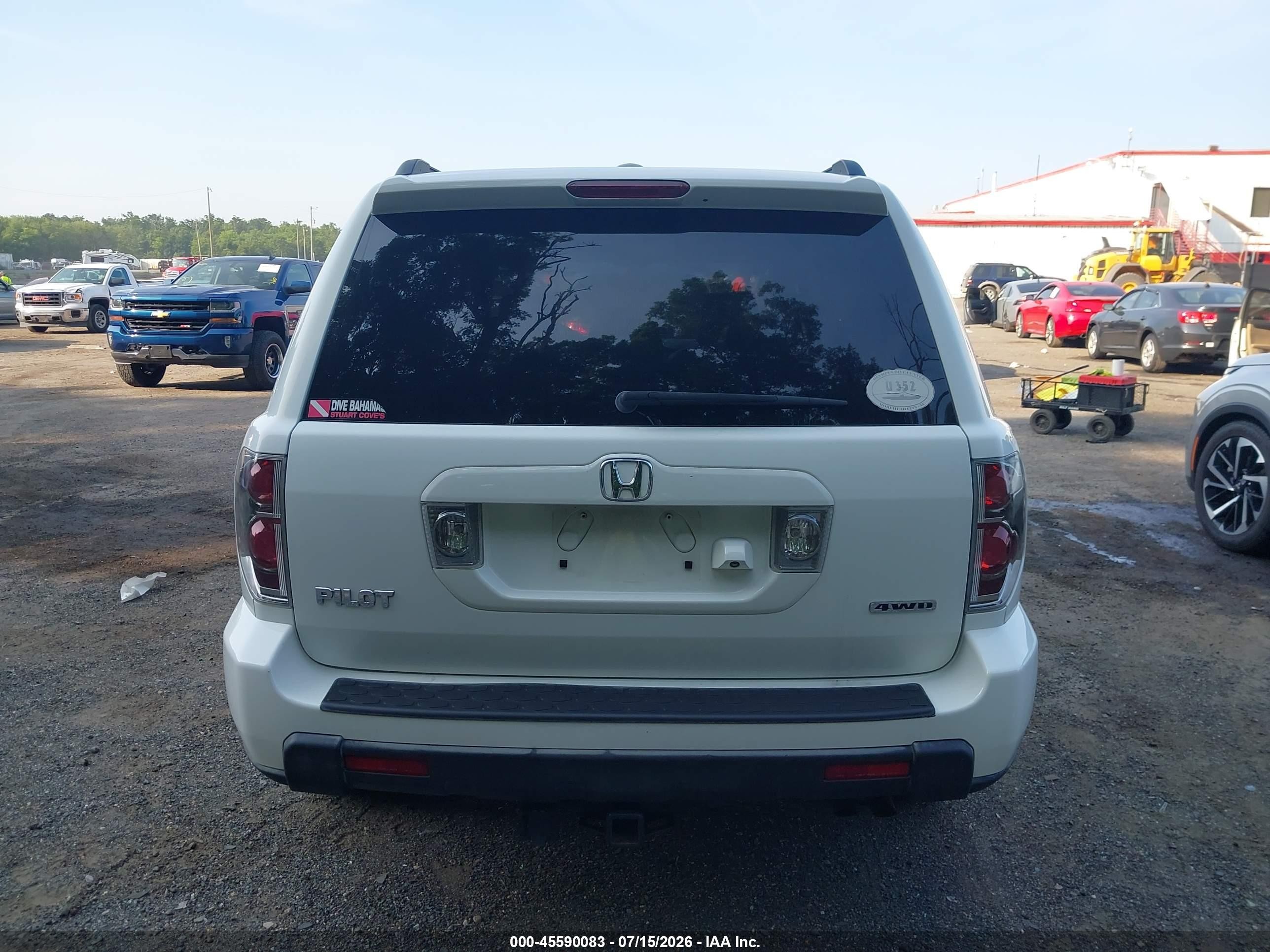 2006 Honda Pilot Ex-l White vin: 5FNYF18736B030323
