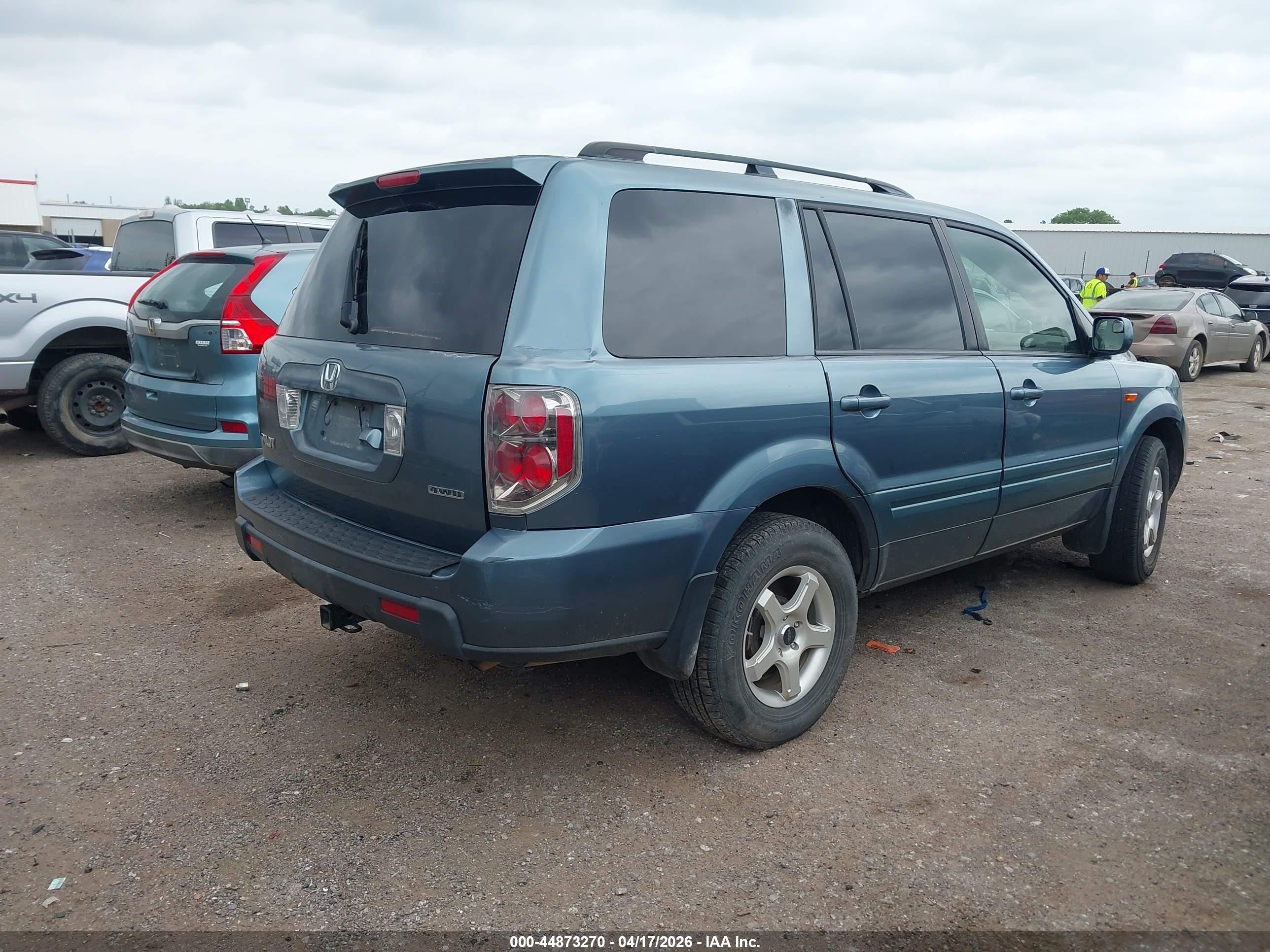 2007 Honda Pilot Ex-l Blue vin: 5FNYF18737B030470