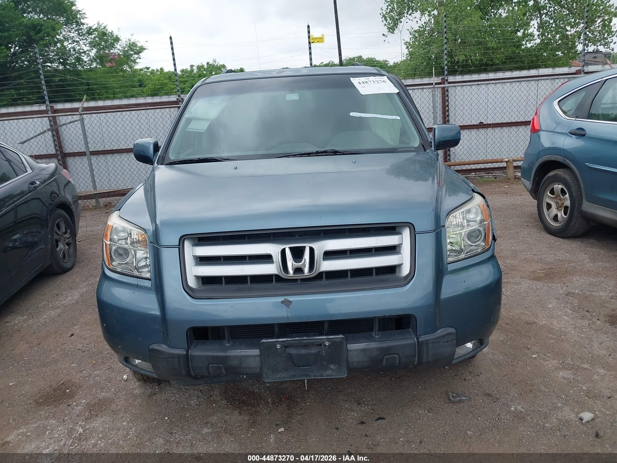 2007 Honda Pilot Ex-l Blue vin: 5FNYF18737B030470