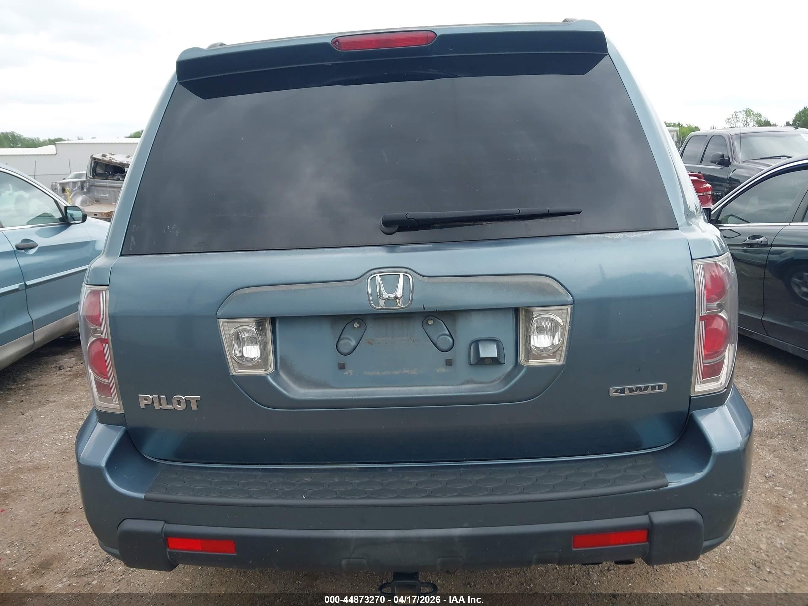 2007 Honda Pilot Ex-l Blue vin: 5FNYF18737B030470
