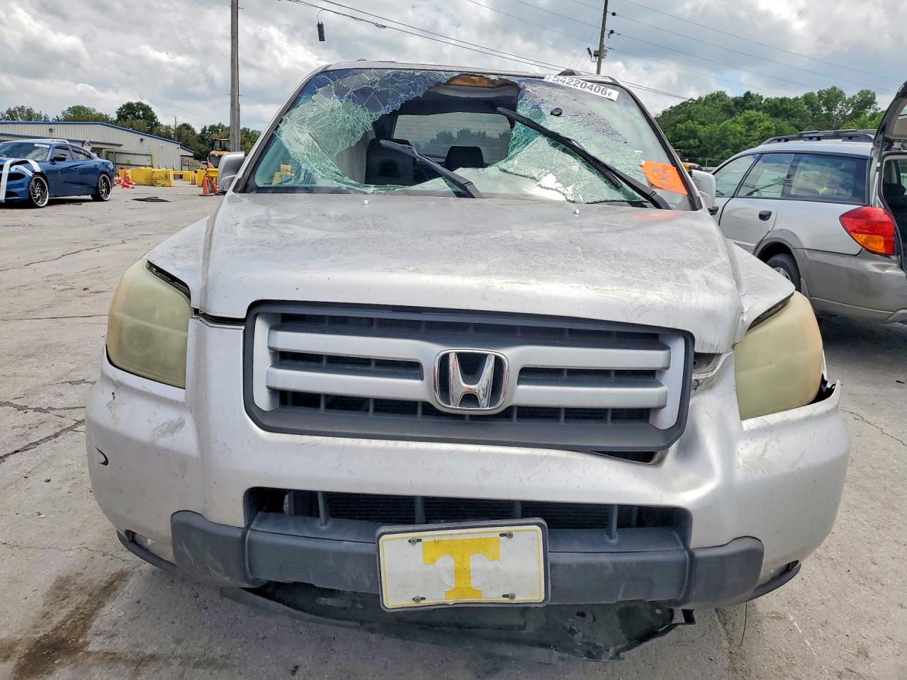 2006 Honda Pilot Ex Silver vin: 5FNYF18756B030257