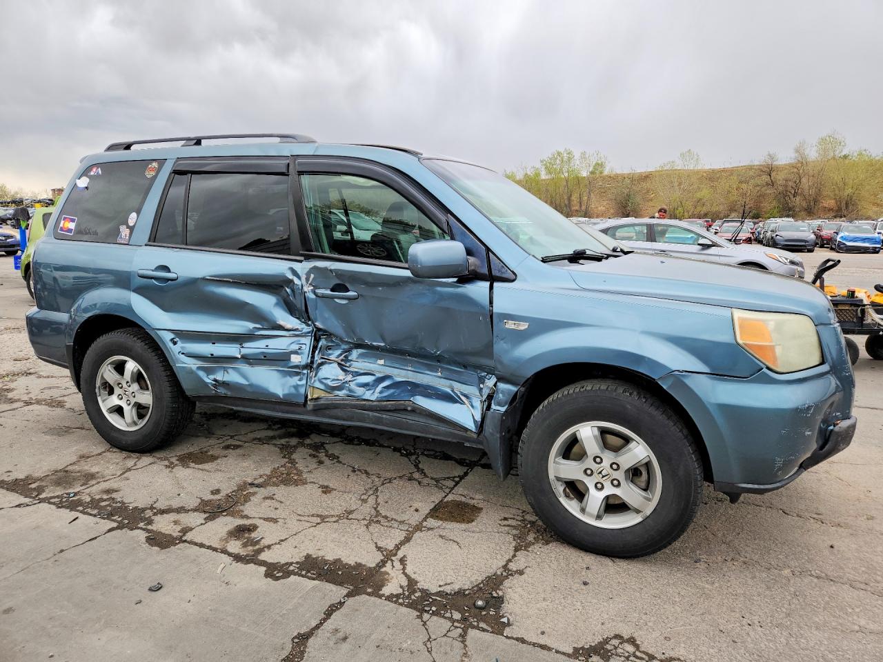 2007 Honda Pilot Exl Teal vin: 5FNYF18757B000192