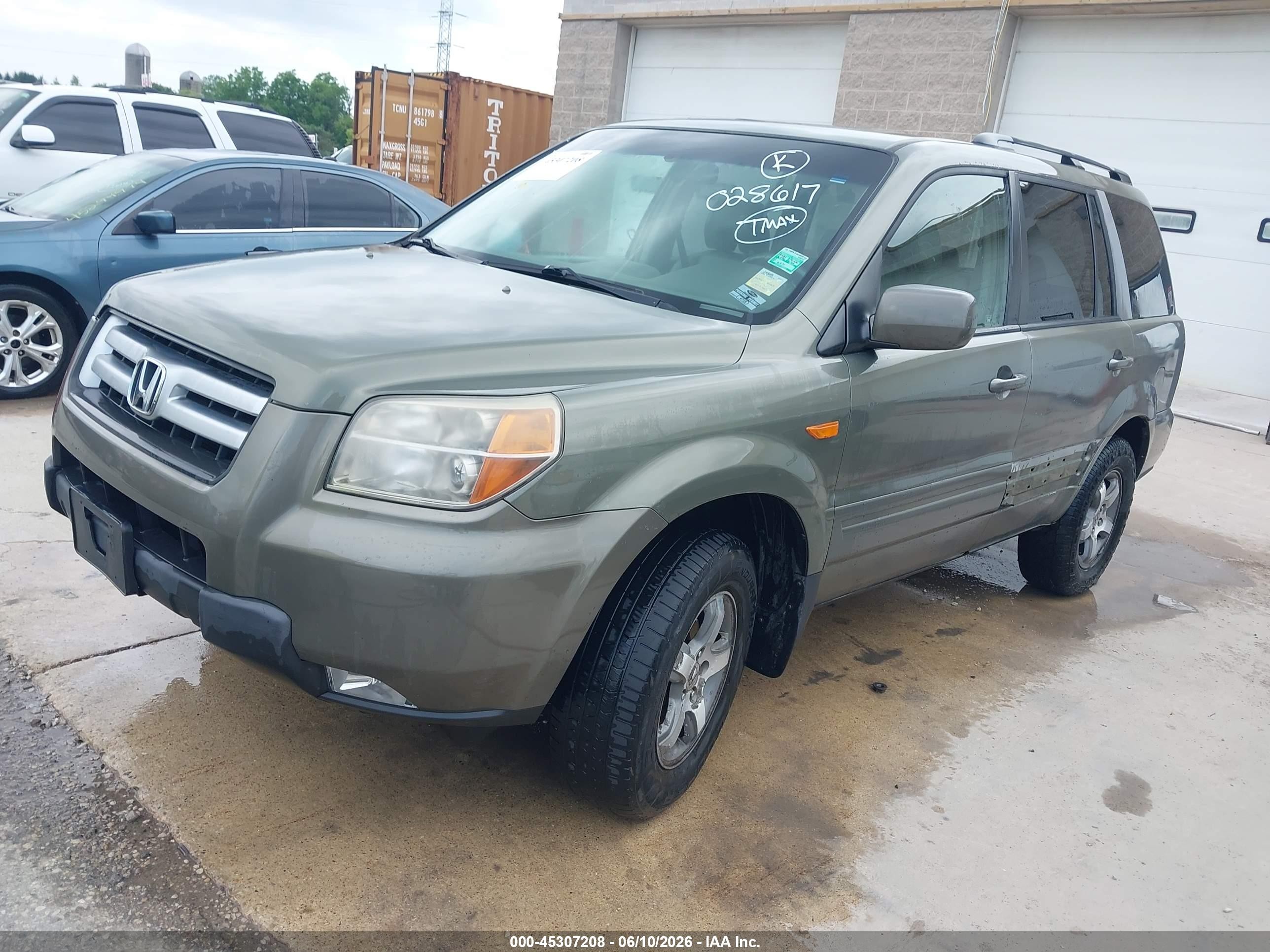 2008 Honda Pilot Ex-l Gray vin: 5FNYF18768B028617