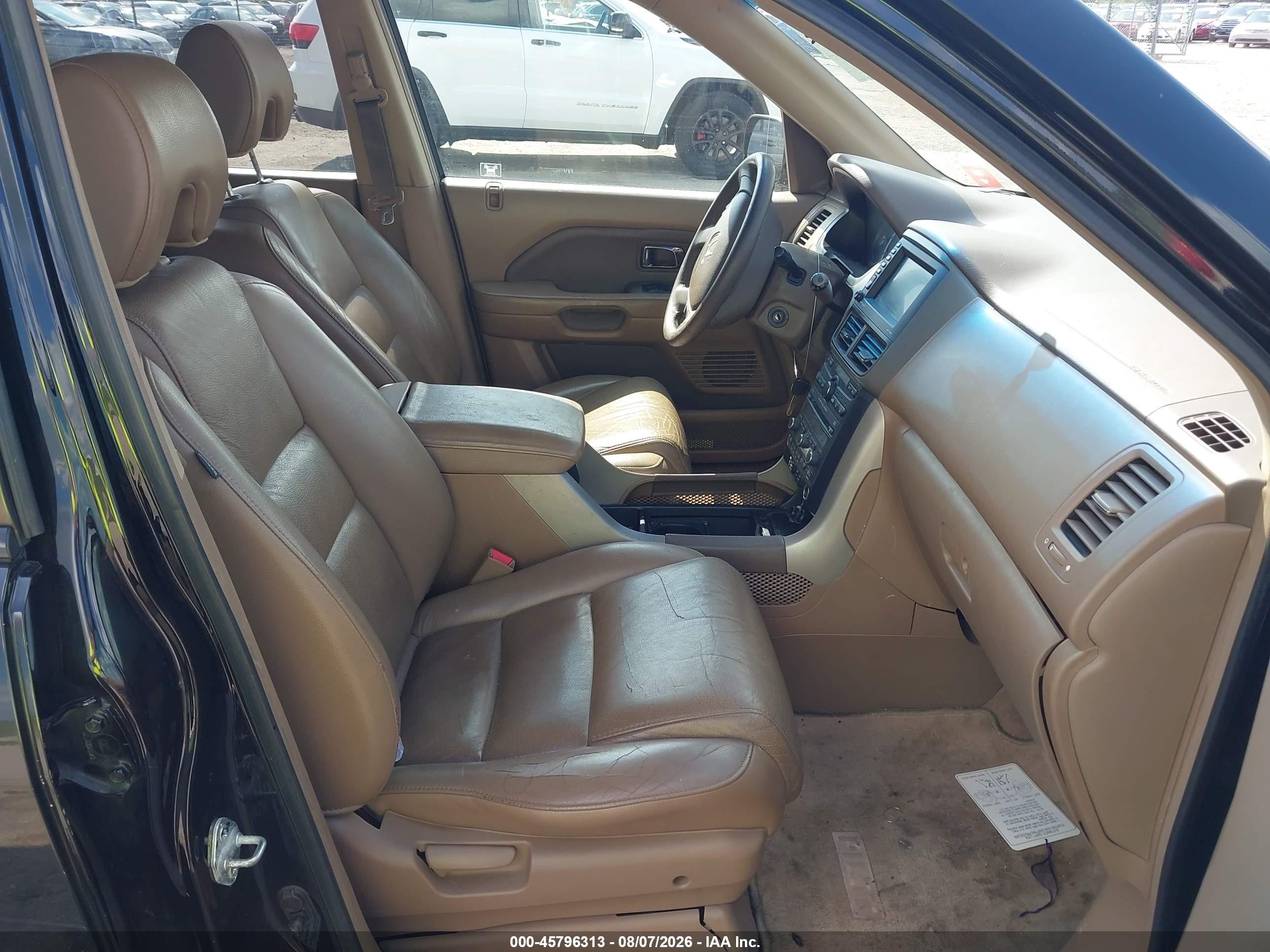 2007 Honda Pilot Ex-l Black vin: 5FNYF18777B014871