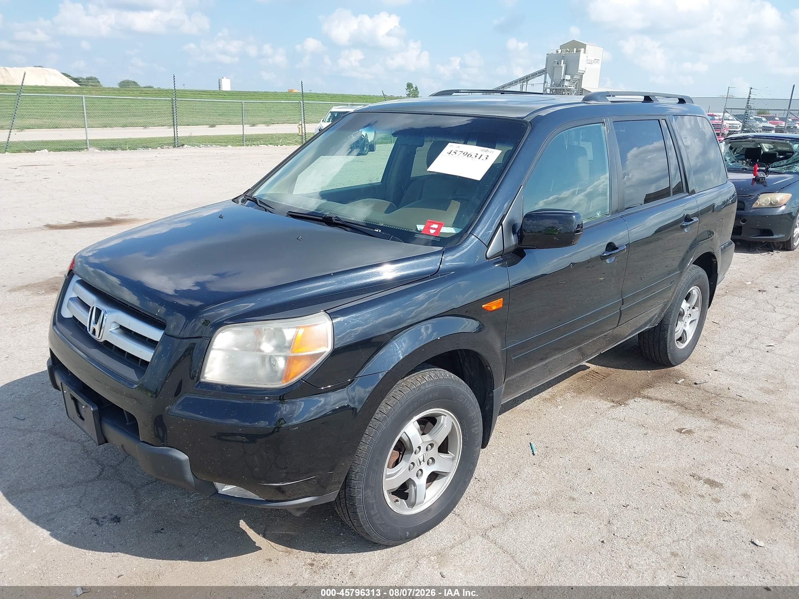 2007 Honda Pilot Ex-l Black vin: 5FNYF18777B014871