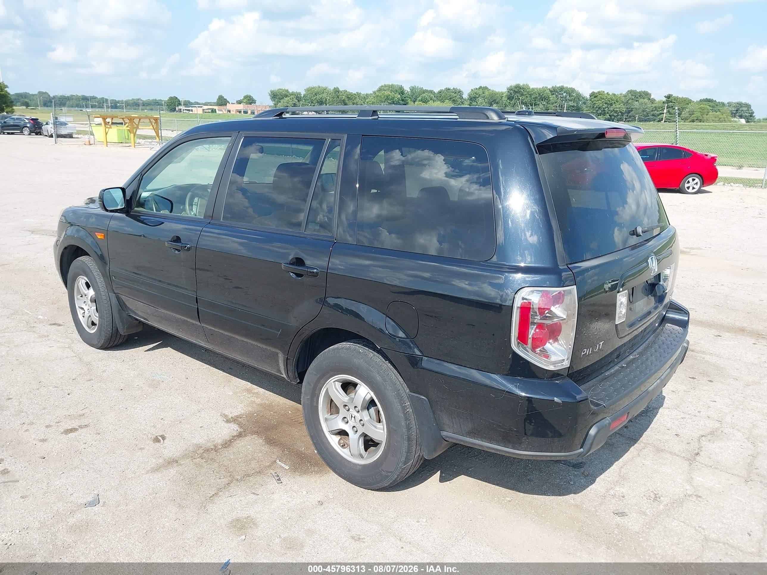 2007 Honda Pilot Ex-l Black vin: 5FNYF18777B014871