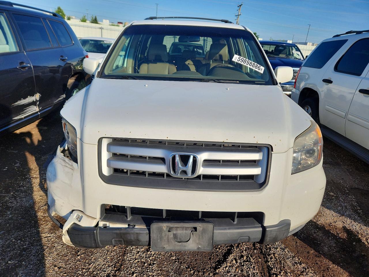 2008 Honda Pilot Exl White vin: 5FNYF18778B015603