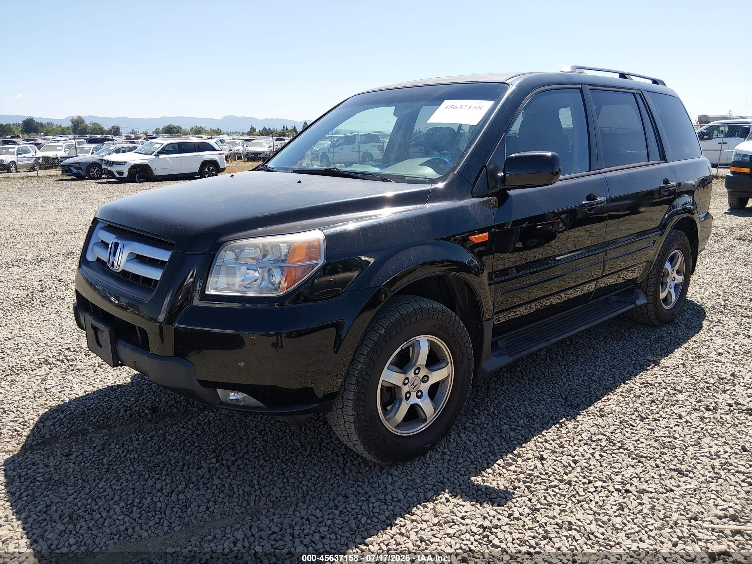 2008 Honda Pilot Ex-l Black vin: 5FNYF18778B020221