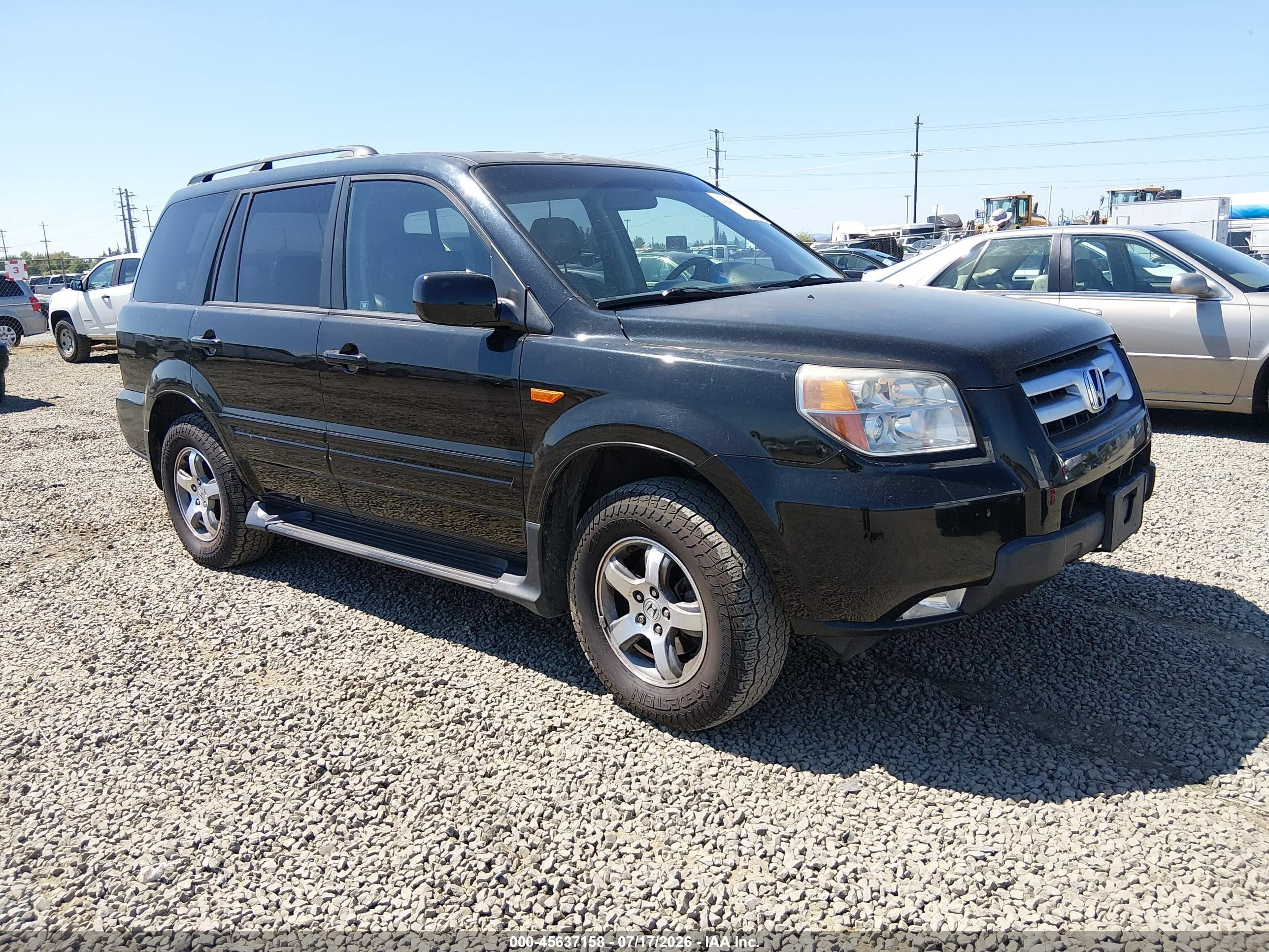 2008 Honda Pilot Ex-l Black vin: 5FNYF18778B020221