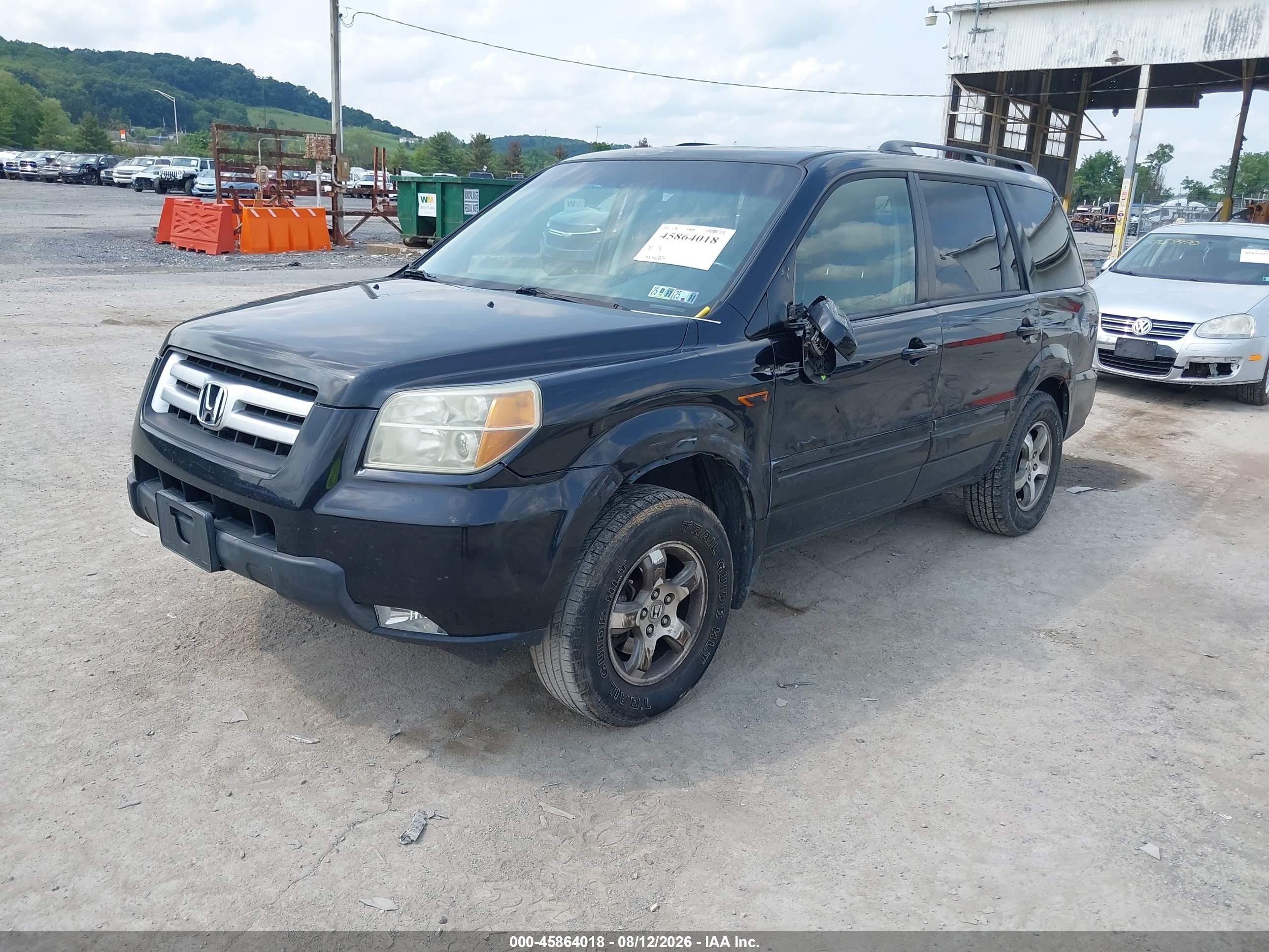 2006 Honda Pilot Ex-l Black vin: 5FNYF18786B012948