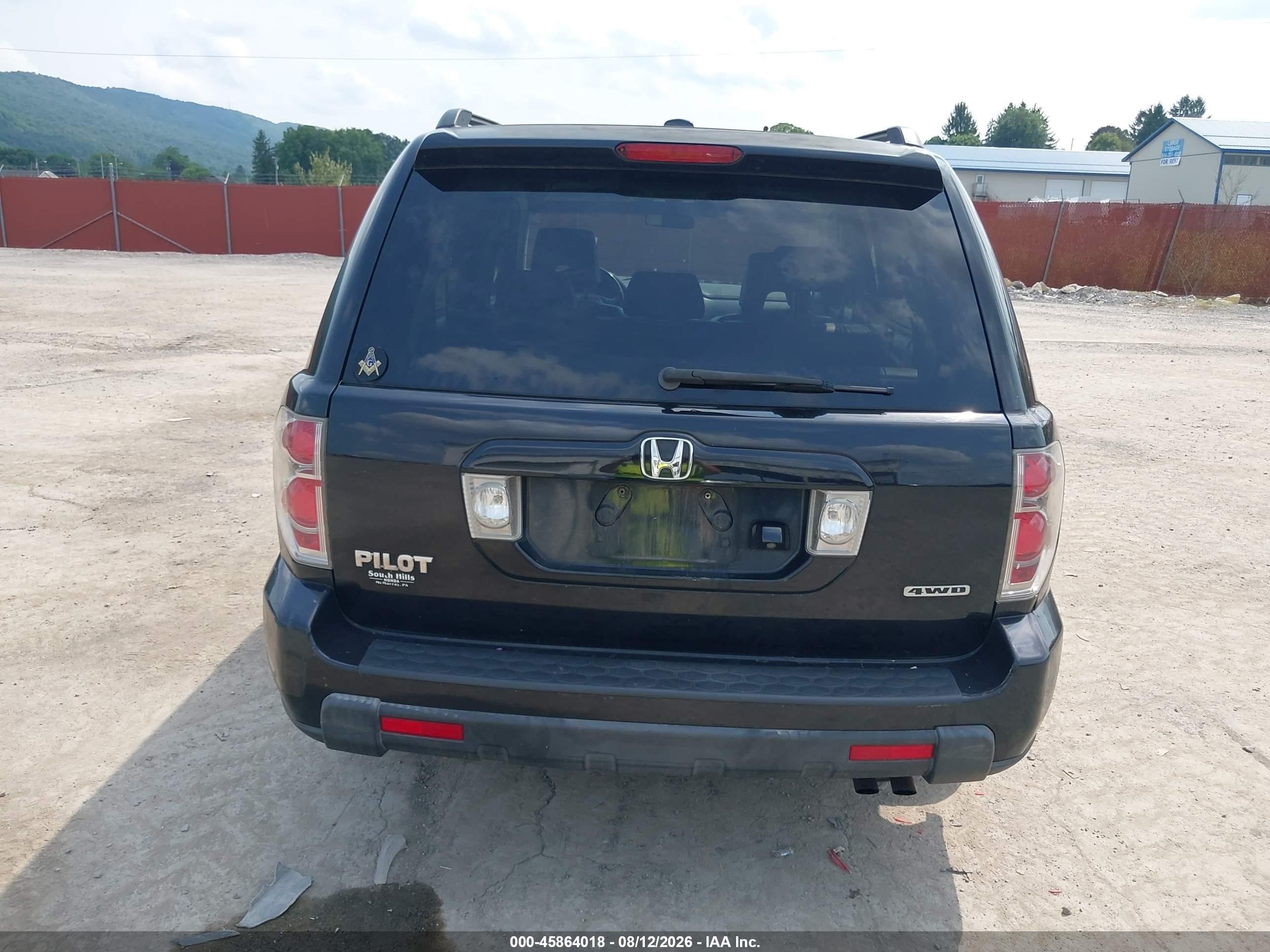 2006 Honda Pilot Ex-l Black vin: 5FNYF18786B012948