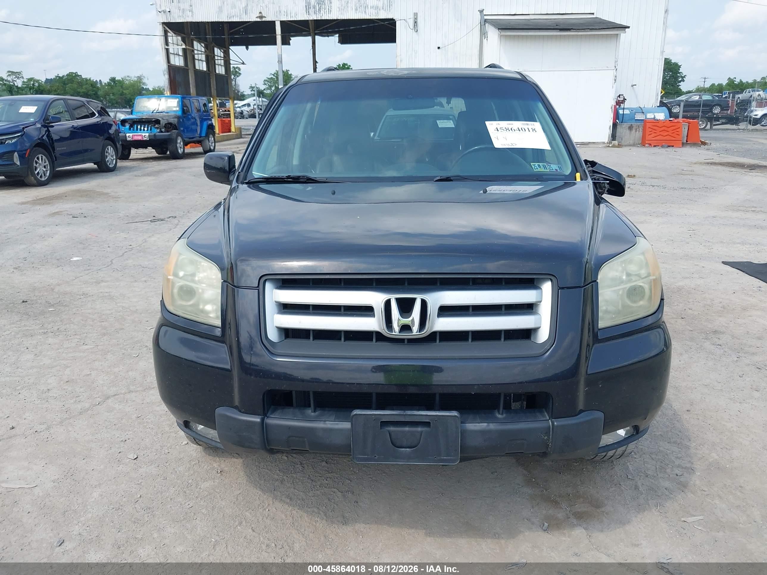 2006 Honda Pilot Ex-l Black vin: 5FNYF18786B012948