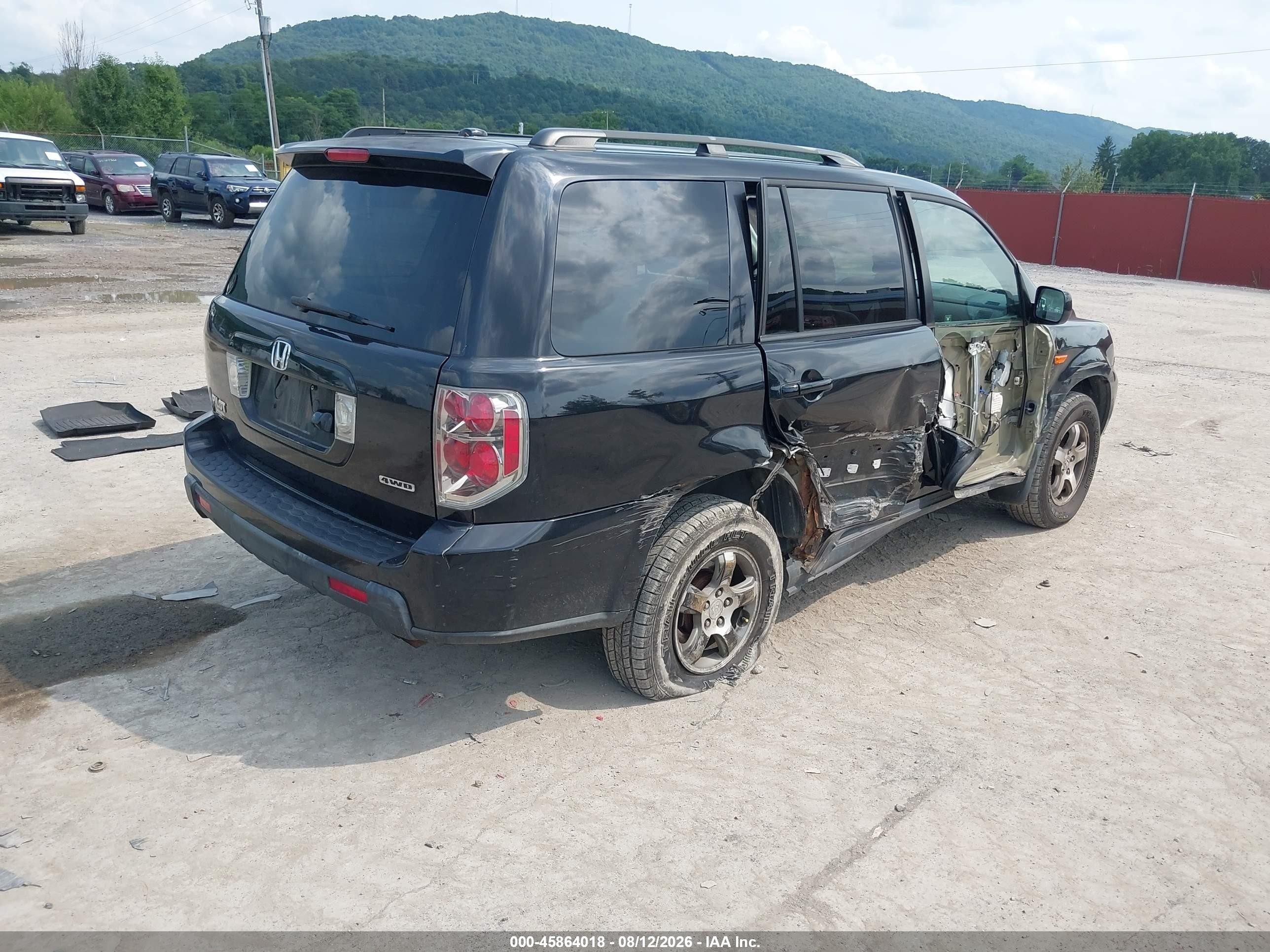 2006 Honda Pilot Ex-l Black vin: 5FNYF18786B012948