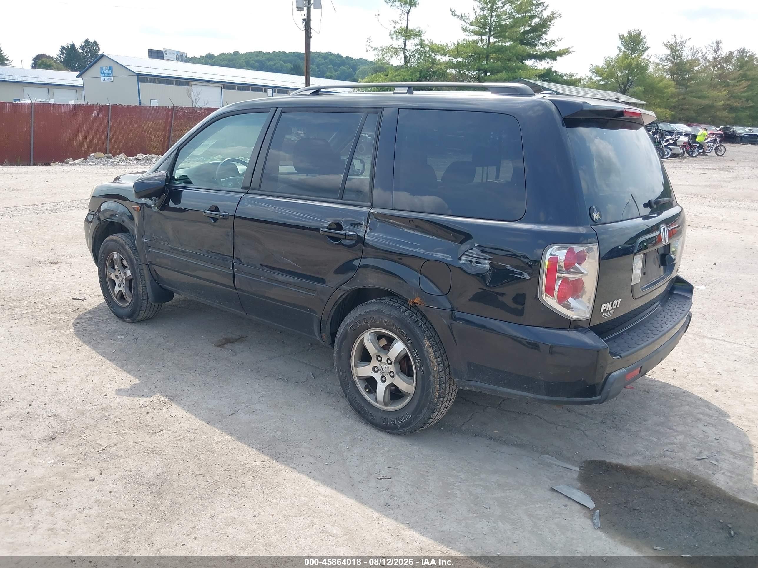 2006 Honda Pilot Ex-l Black vin: 5FNYF18786B012948