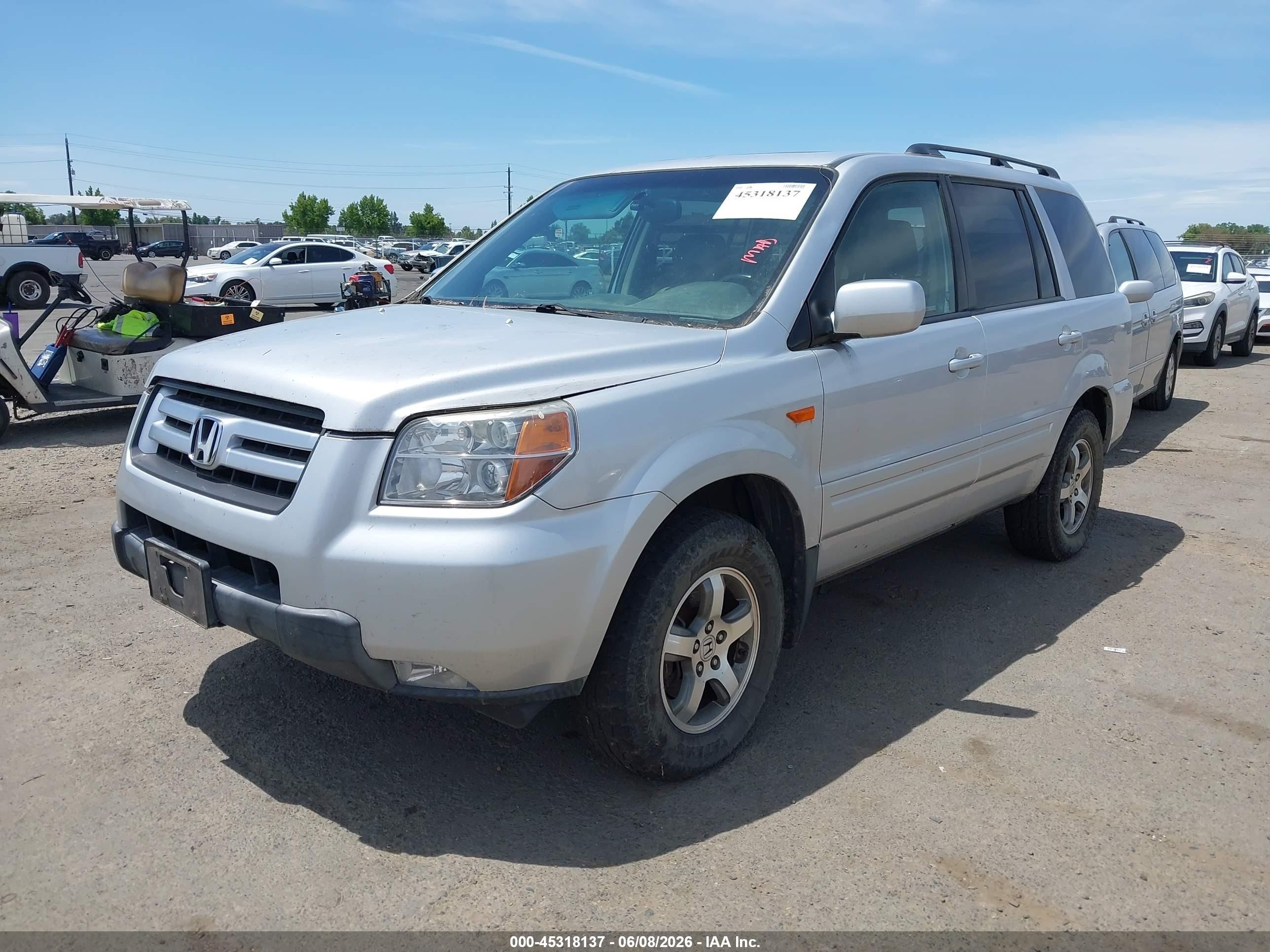2007 Honda Pilot Ex-l Silver vin: 5FNYF18787B023532