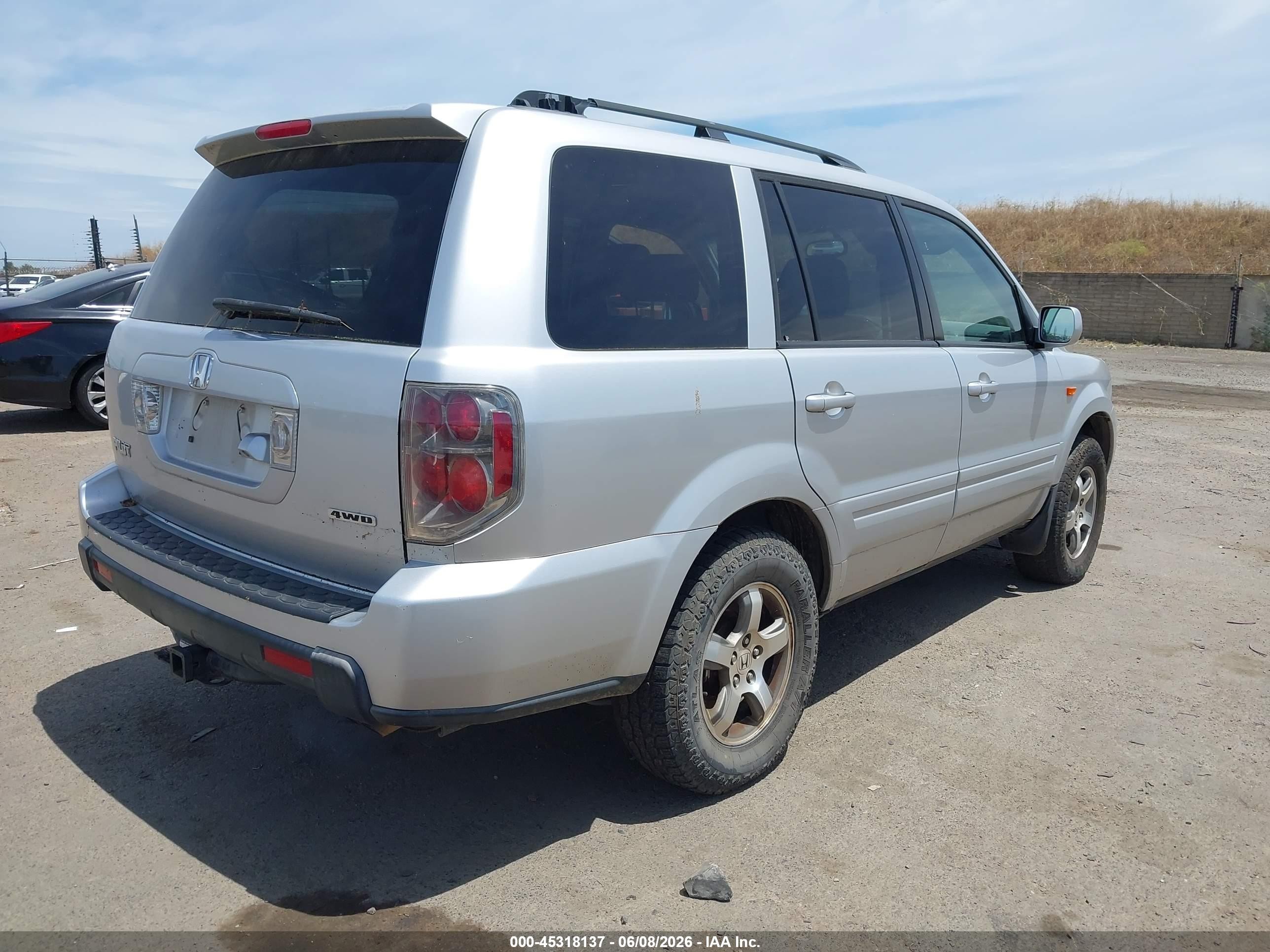 2007 Honda Pilot Ex-l Silver vin: 5FNYF18787B023532