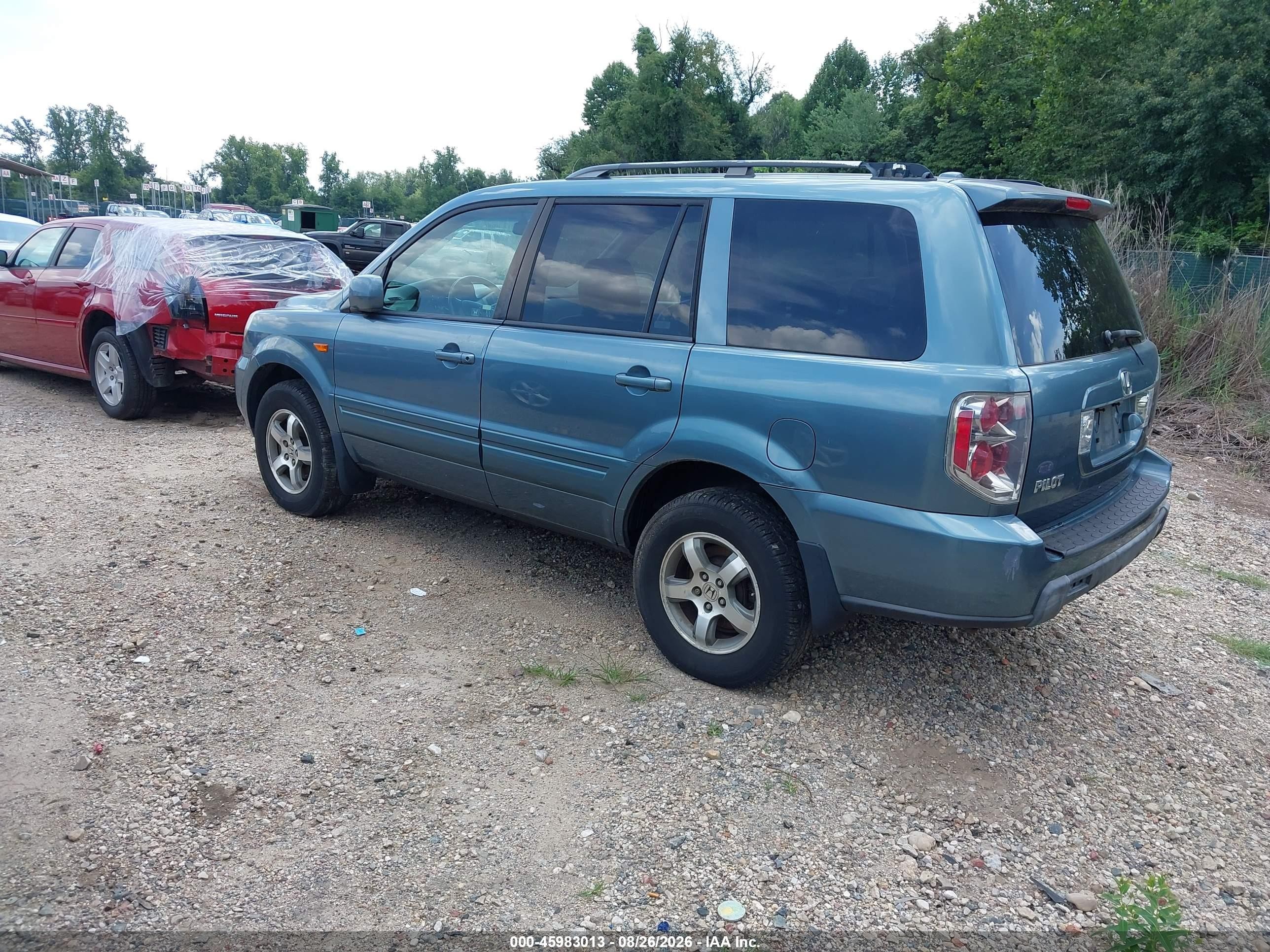 2008 Honda Pilot Ex-l Light Blue vin: 5FNYF18788B030899