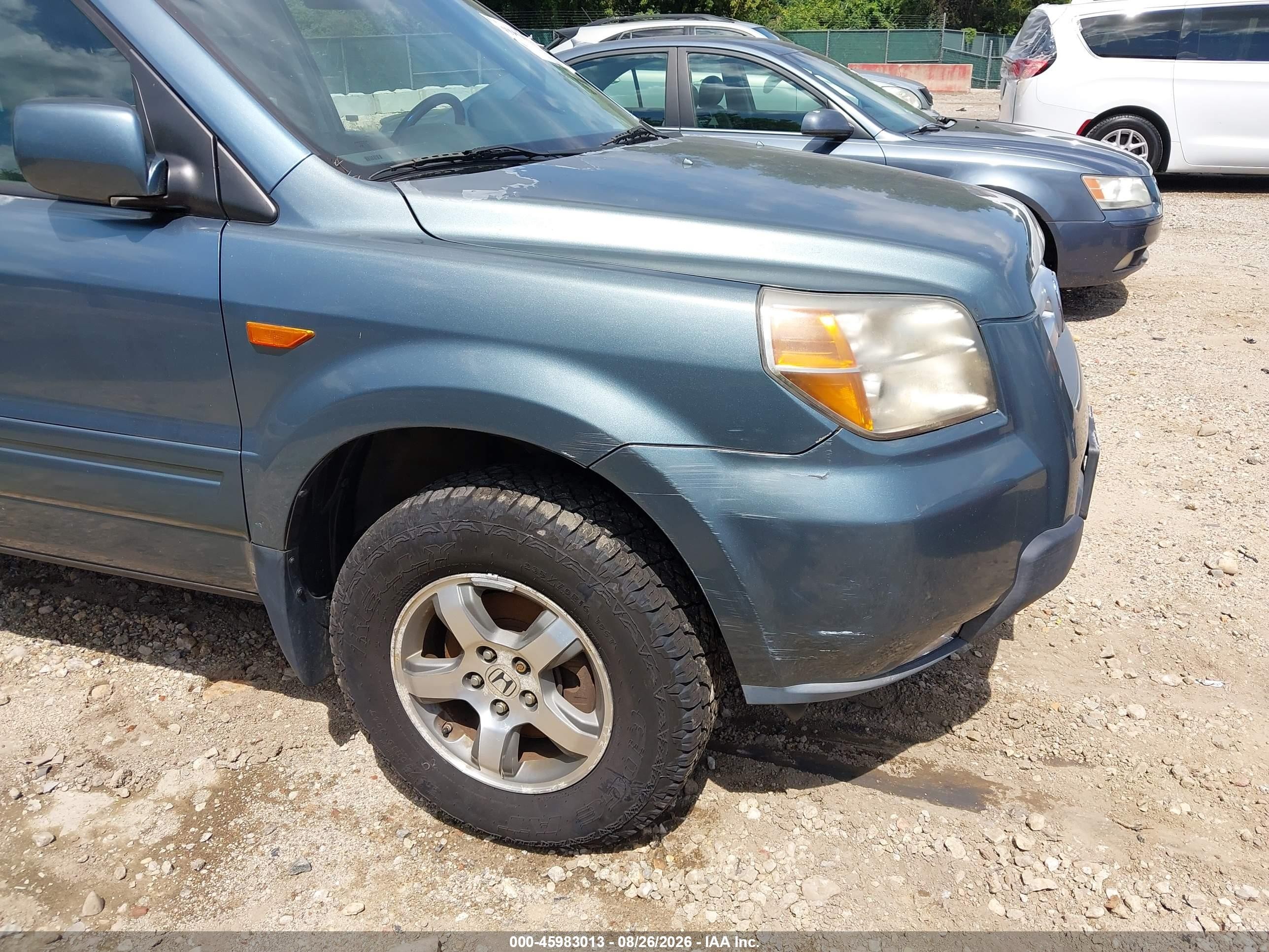 2008 Honda Pilot Ex-l Light Blue vin: 5FNYF18788B030899