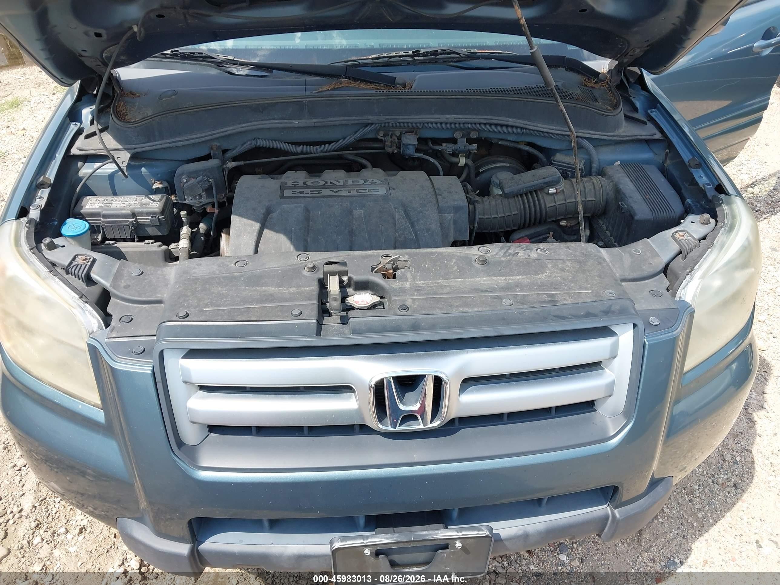 2008 Honda Pilot Ex-l Light Blue vin: 5FNYF18788B030899