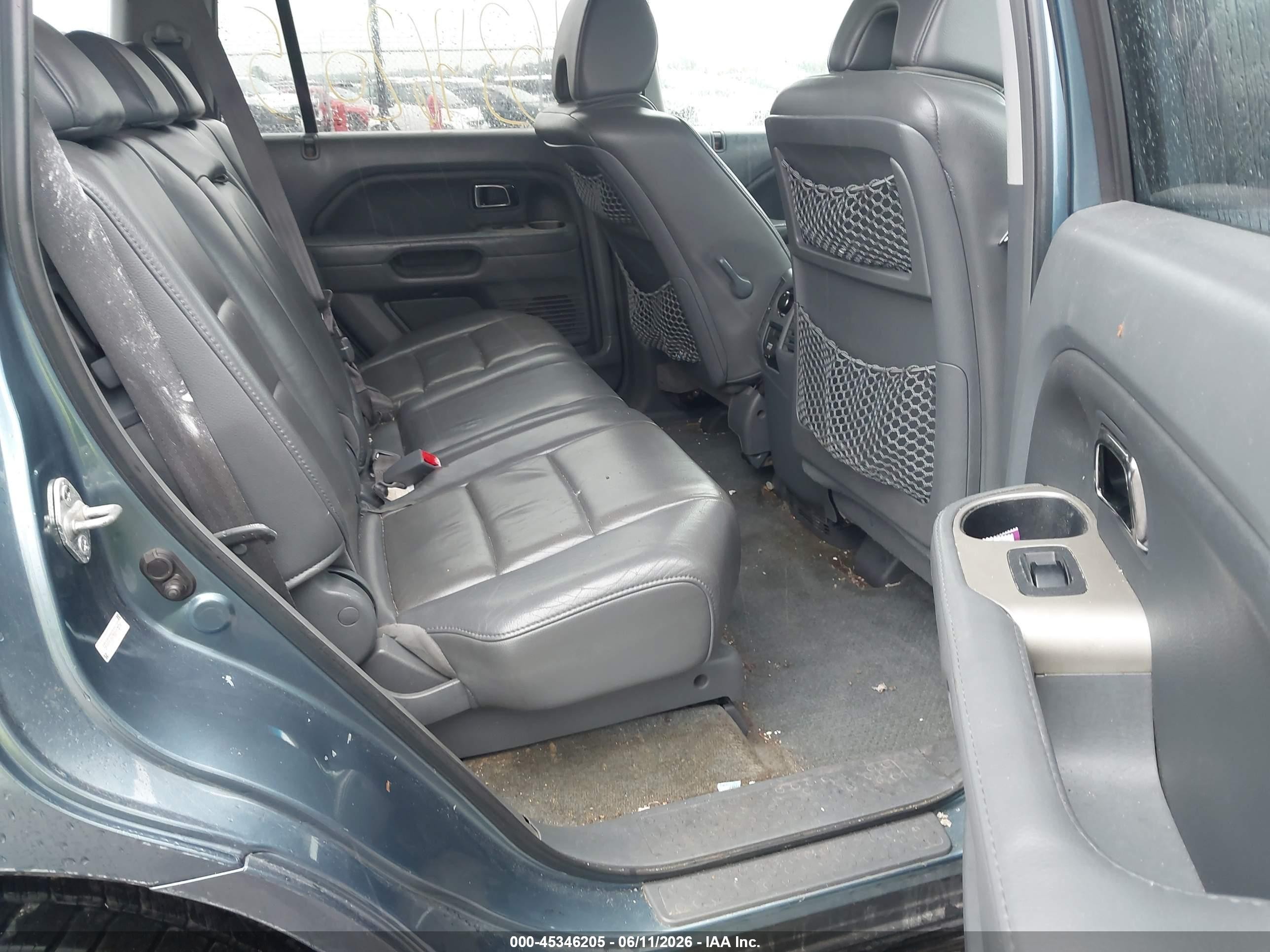 2006 Honda Pilot Ex-l Blue vin: 5FNYF18796B001652