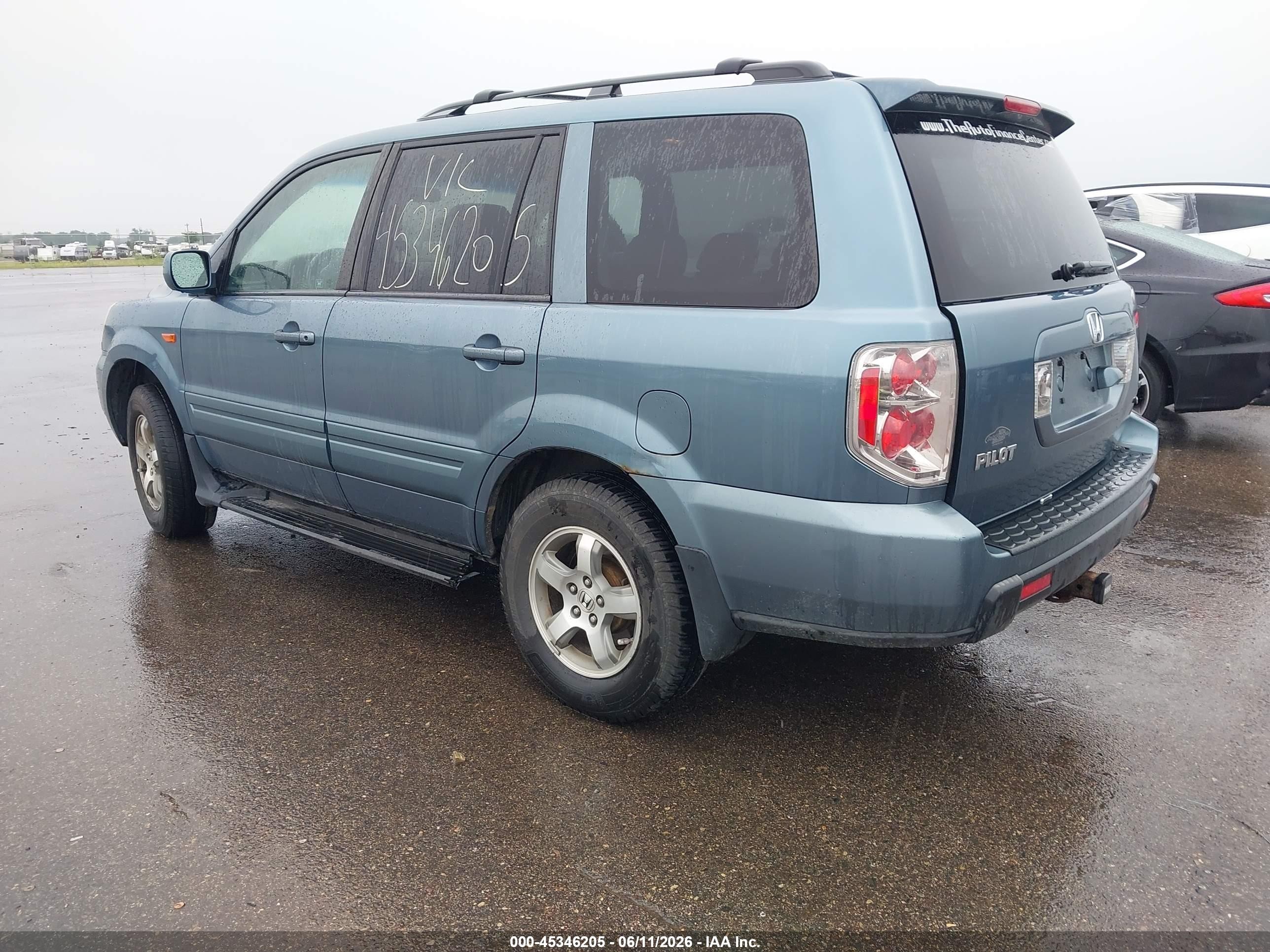 2006 Honda Pilot Ex-l Blue vin: 5FNYF18796B001652