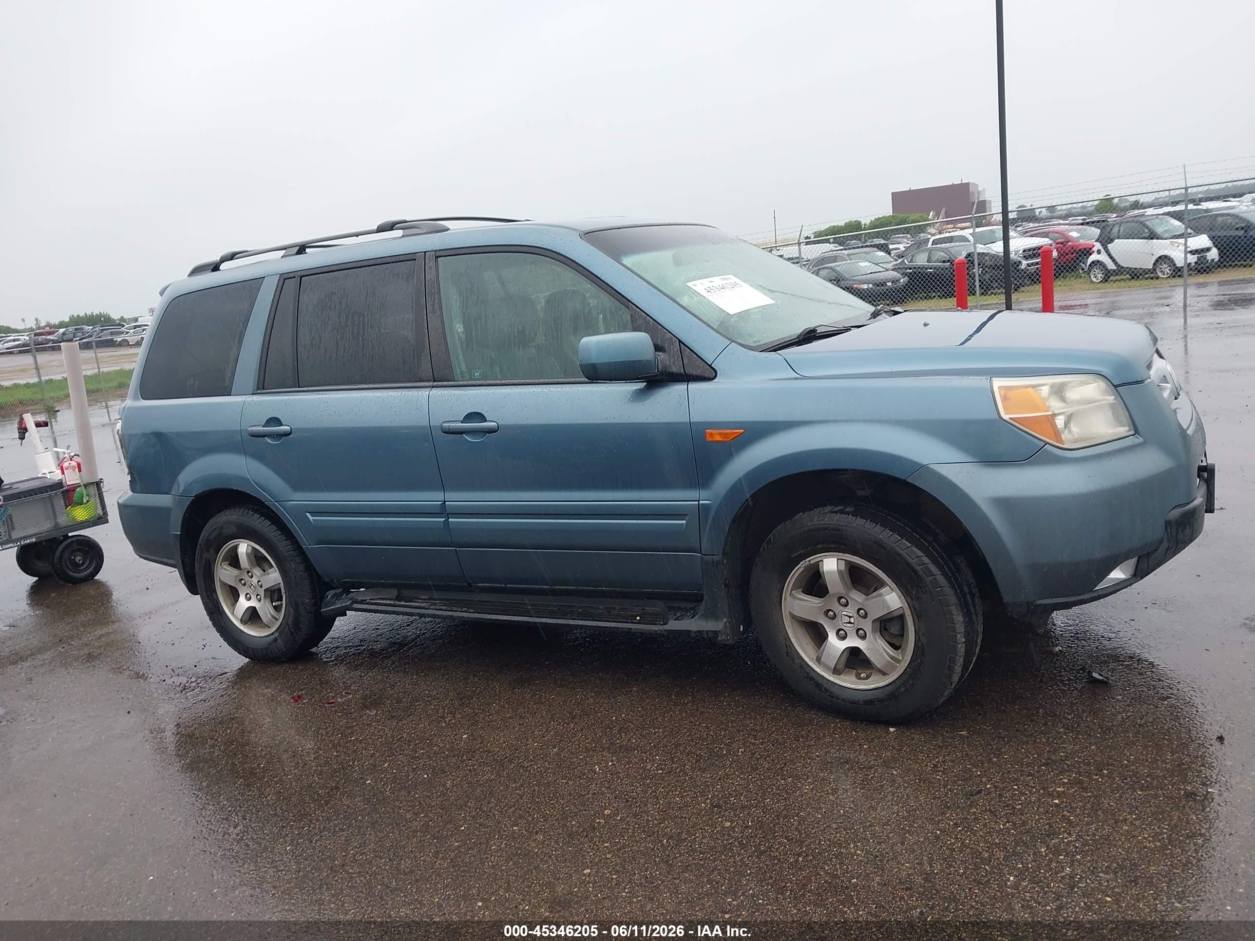 2006 Honda Pilot Ex-l Blue vin: 5FNYF18796B001652