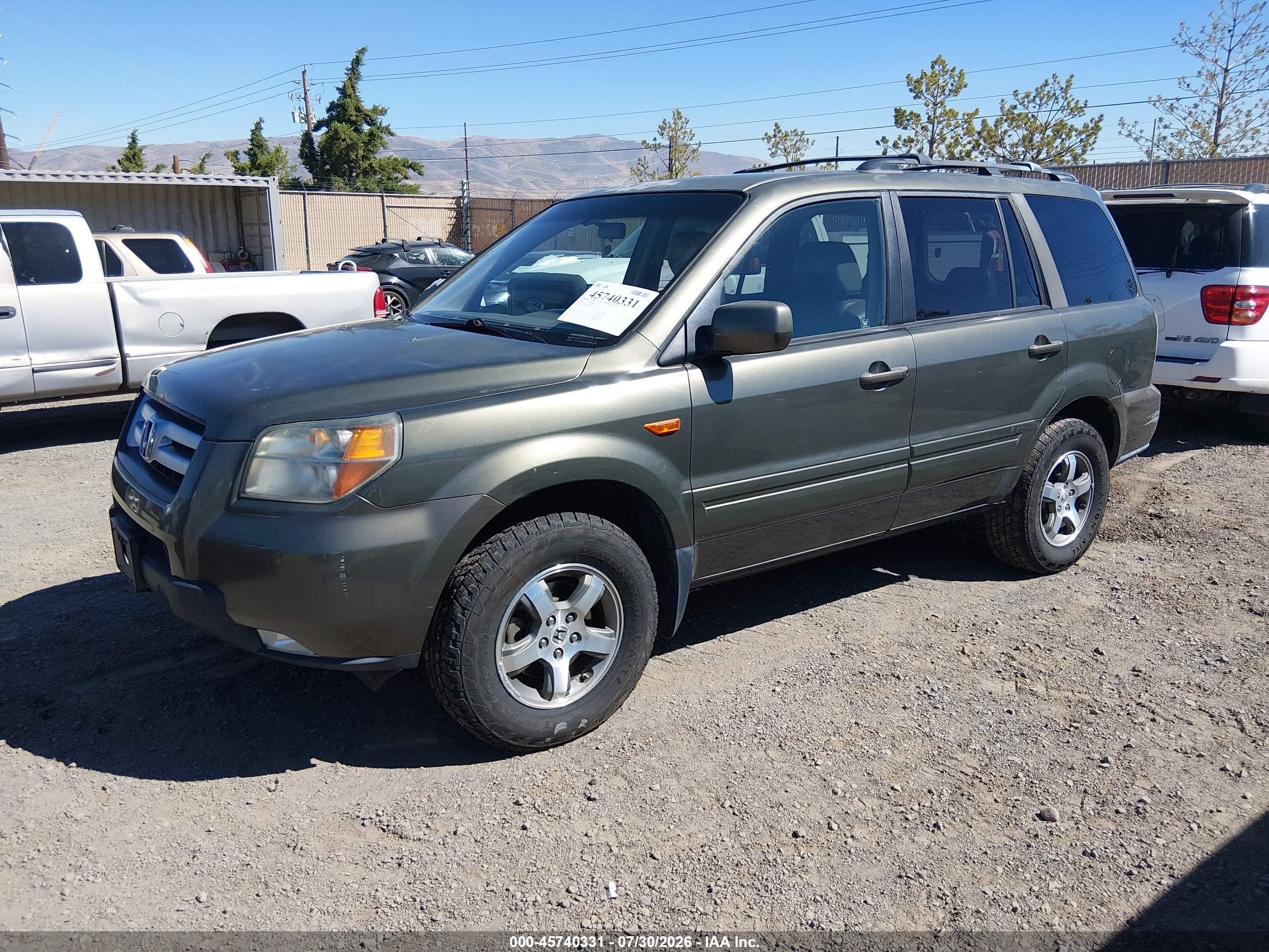 2006 Honda Pilot Ex Green vin: 5FNYF18796B024378