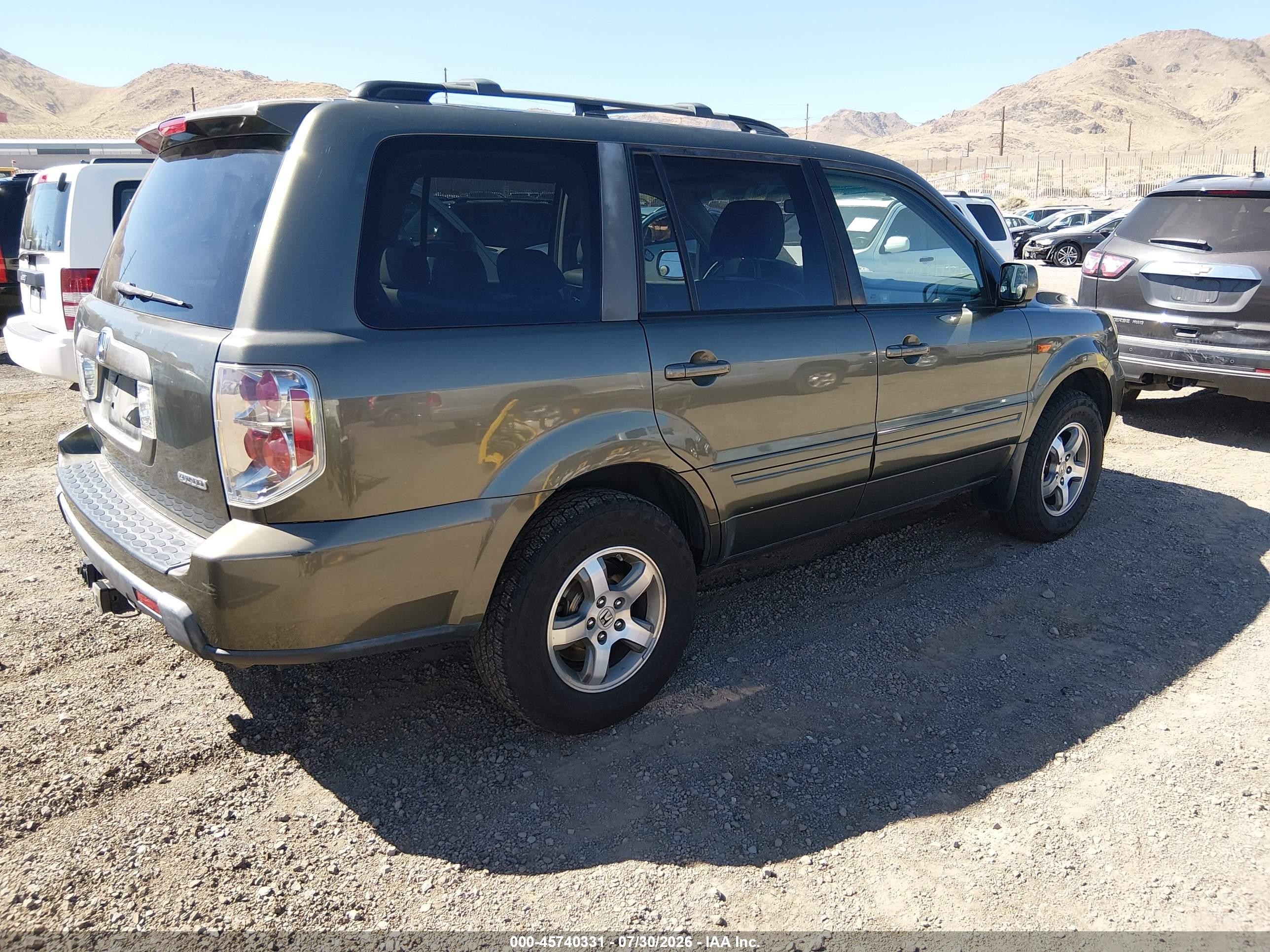 2006 Honda Pilot Ex Green vin: 5FNYF18796B024378
