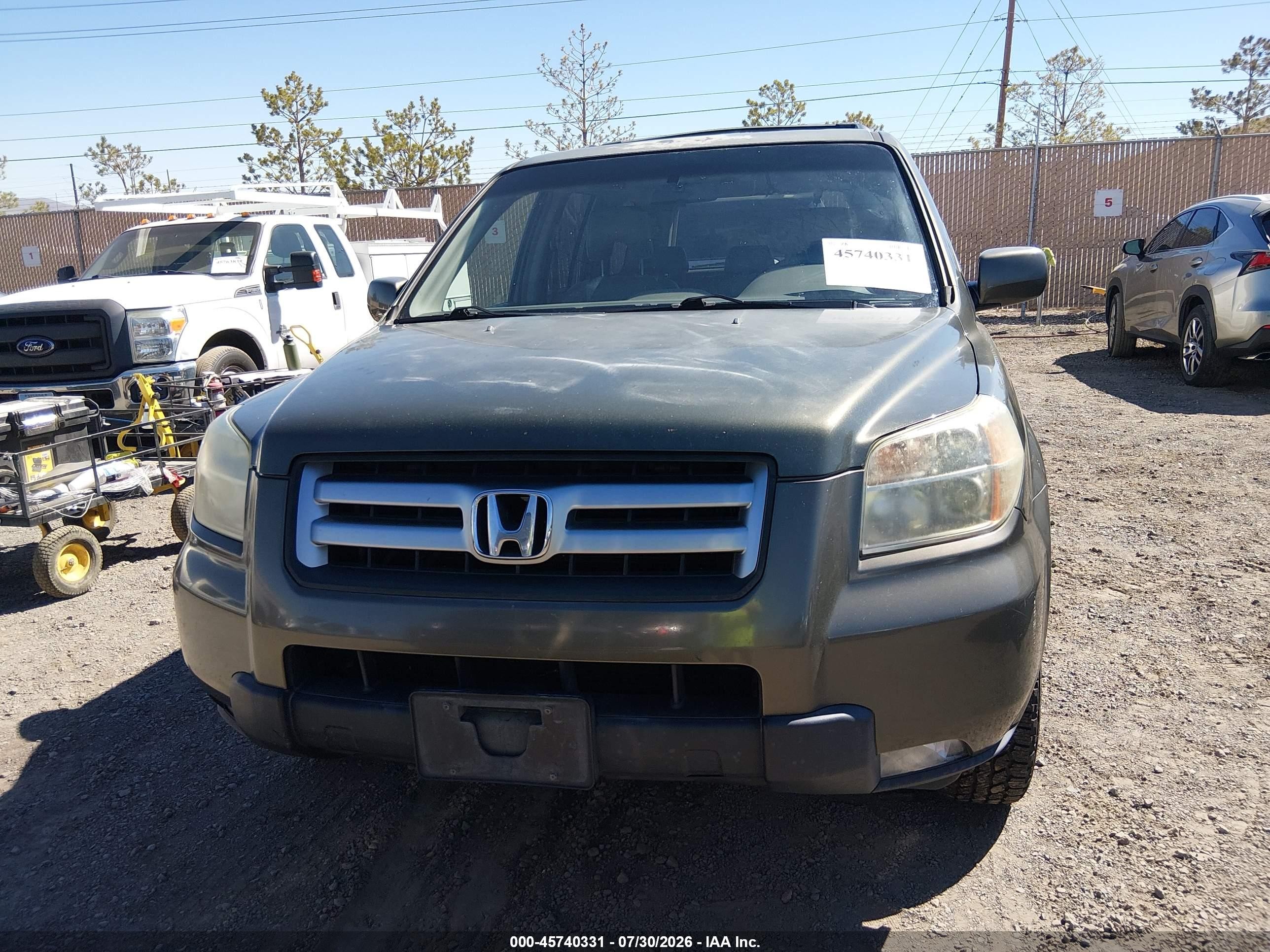 2006 Honda Pilot Ex Green vin: 5FNYF18796B024378