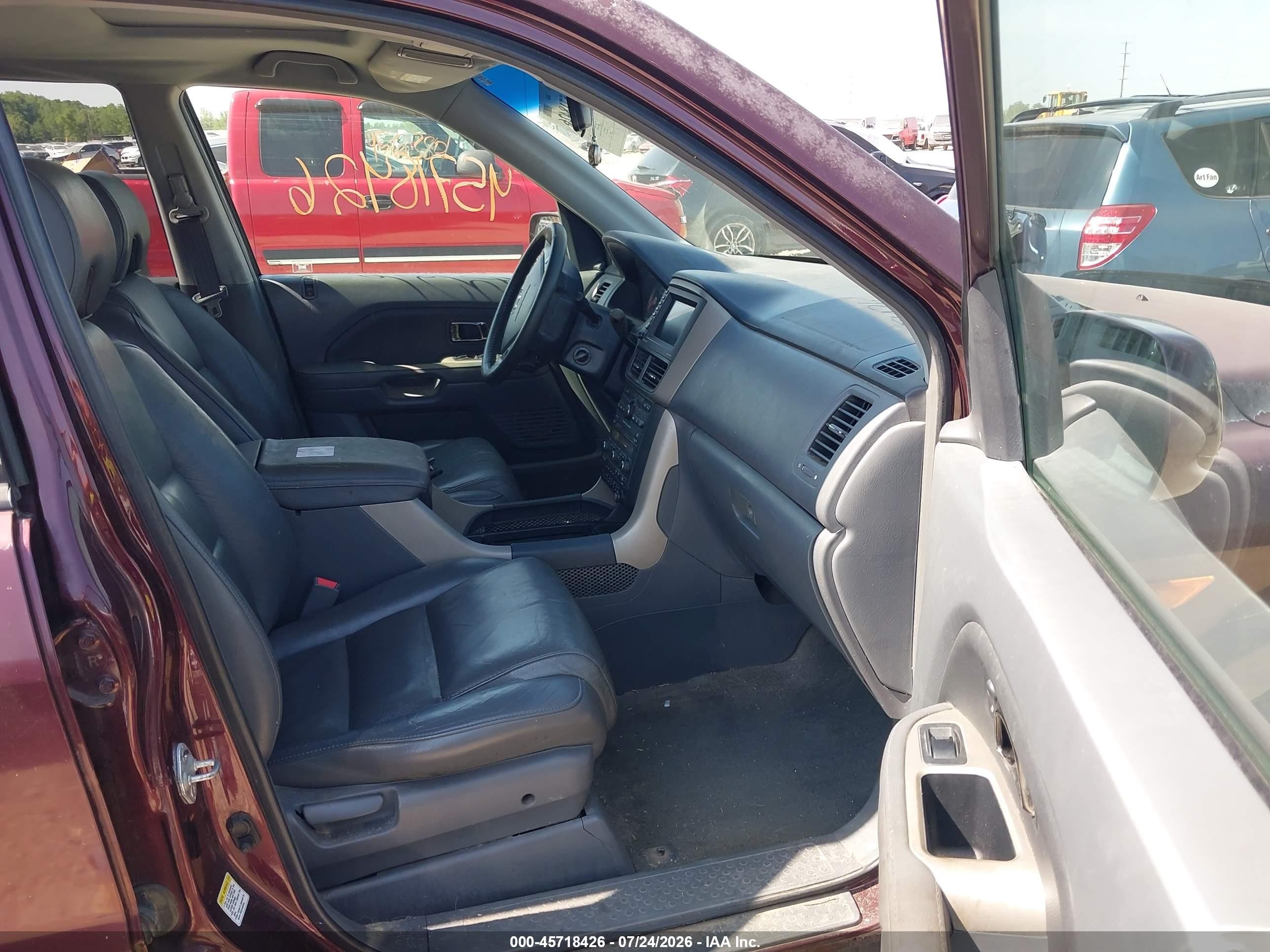 2007 Honda Pilot Ex-l Burgundy vin: 5FNYF18797B001183