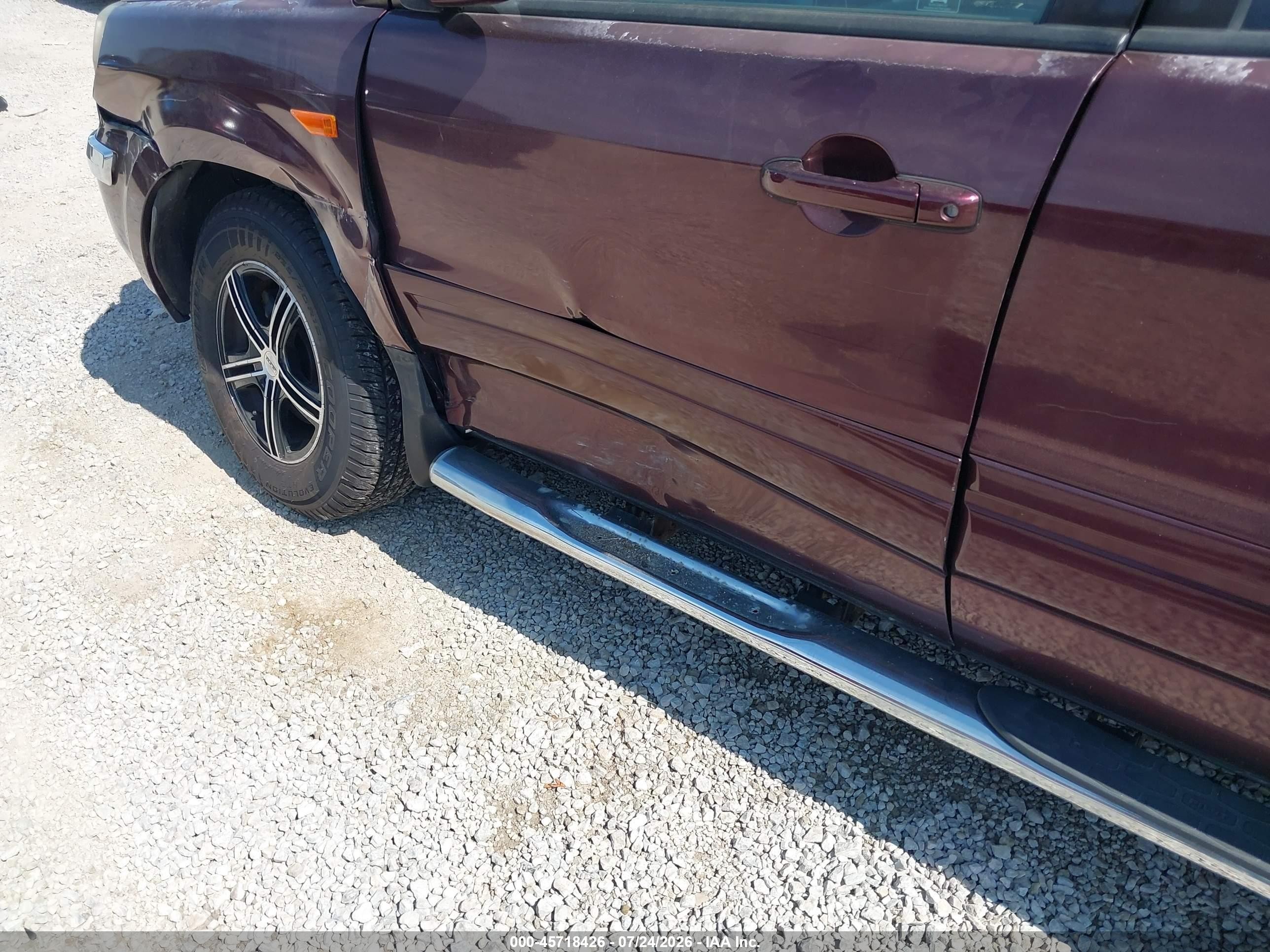 2007 Honda Pilot Ex-l Burgundy vin: 5FNYF18797B001183