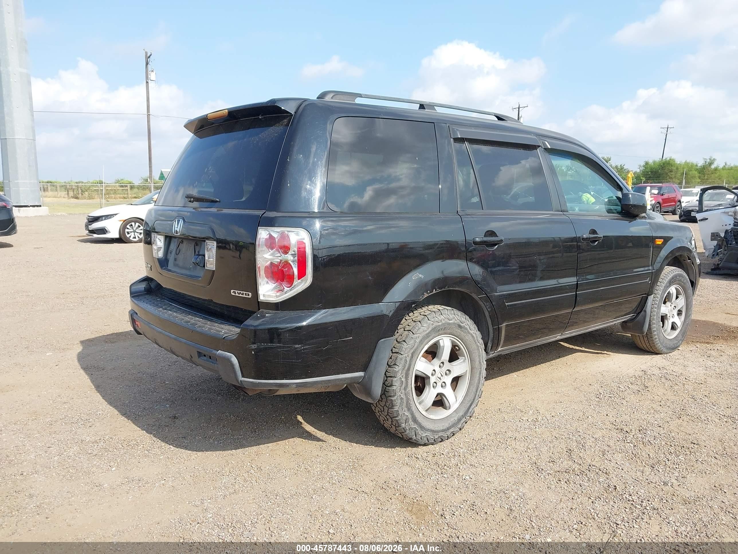2007 Honda Pilot Ex-l Черный vin: 5FNYF18797B025533