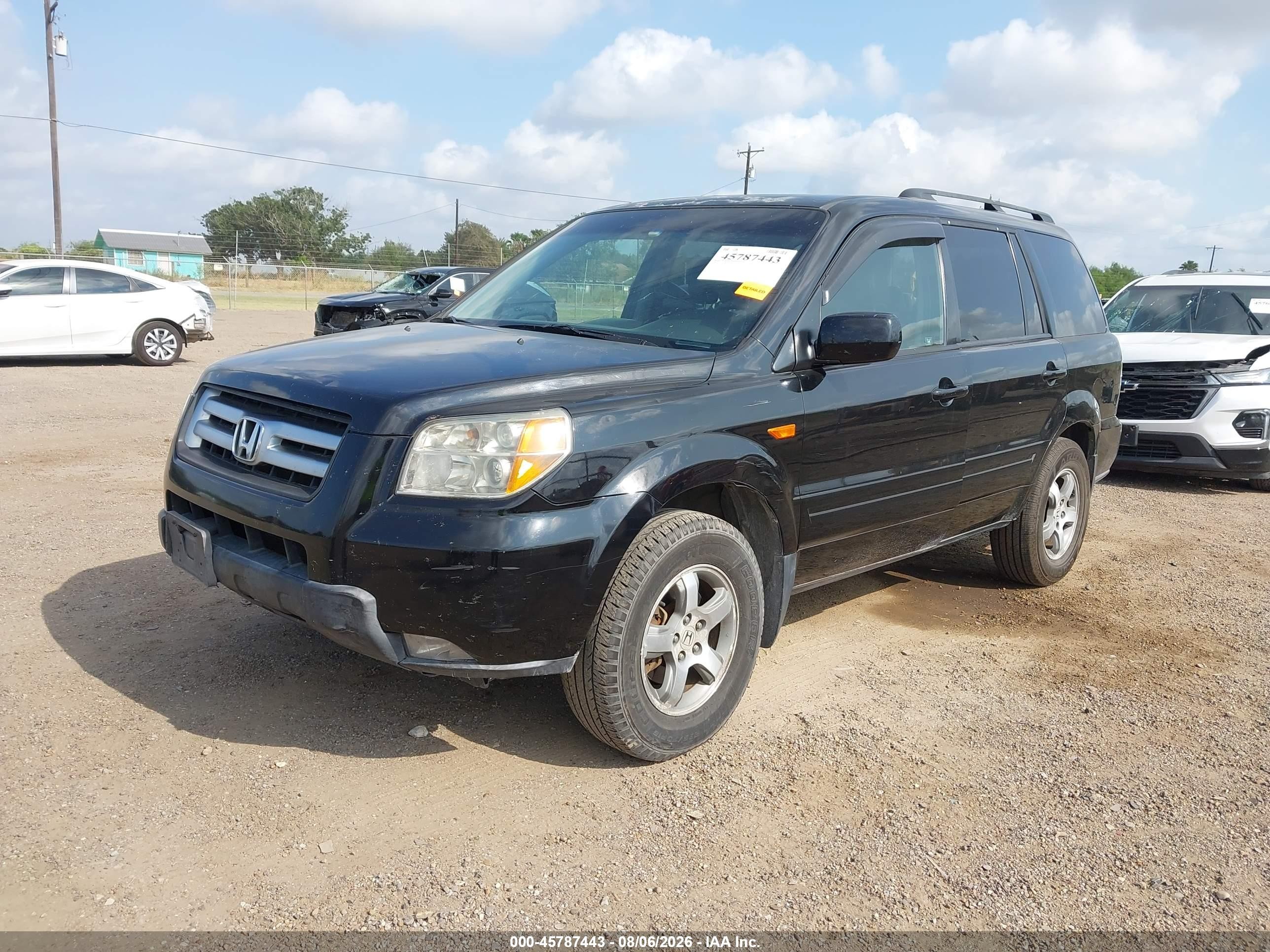 2007 Honda Pilot Ex-l Черный vin: 5FNYF18797B025533