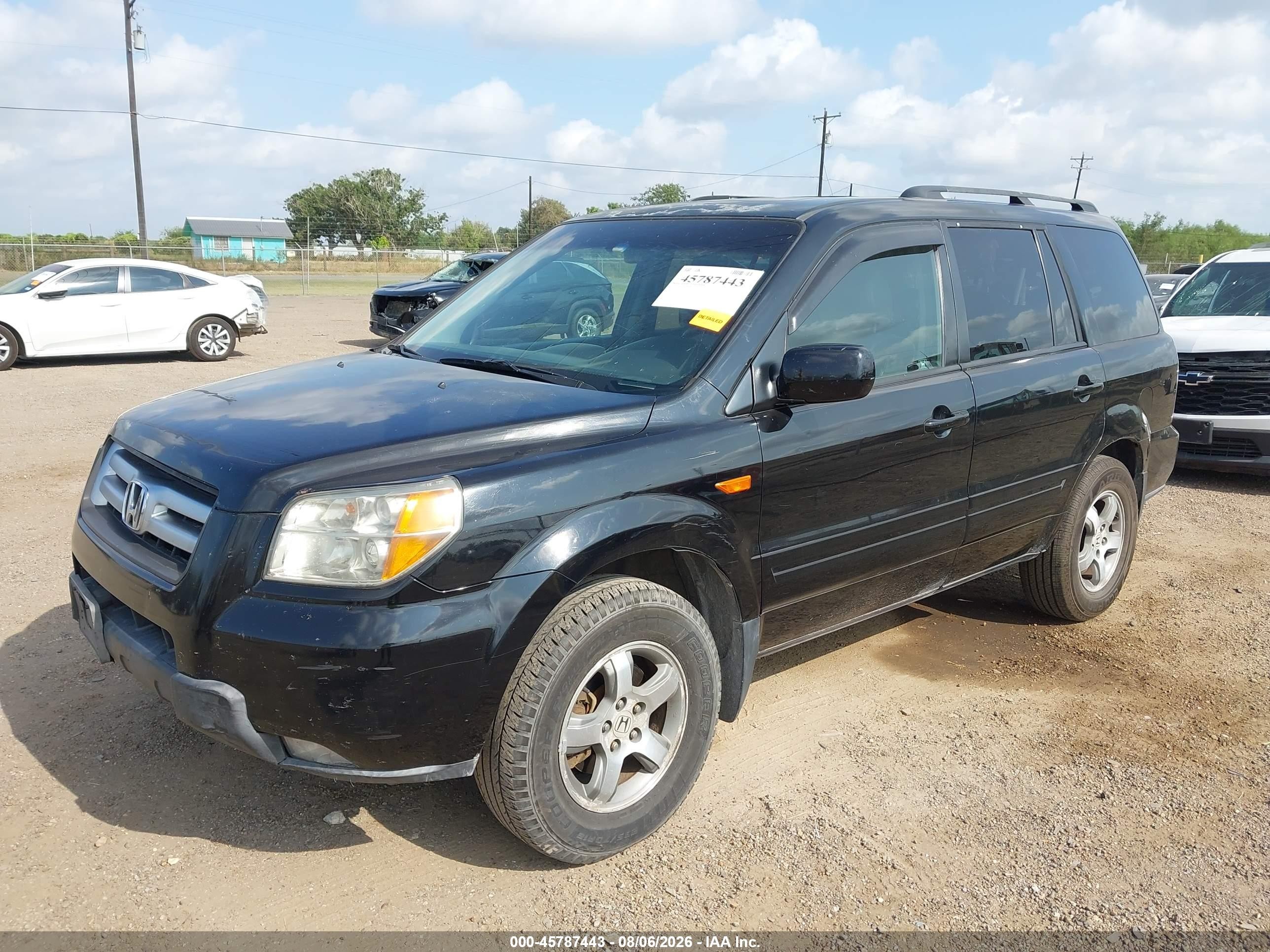 2007 Honda Pilot Ex-l Черный vin: 5FNYF18797B025533