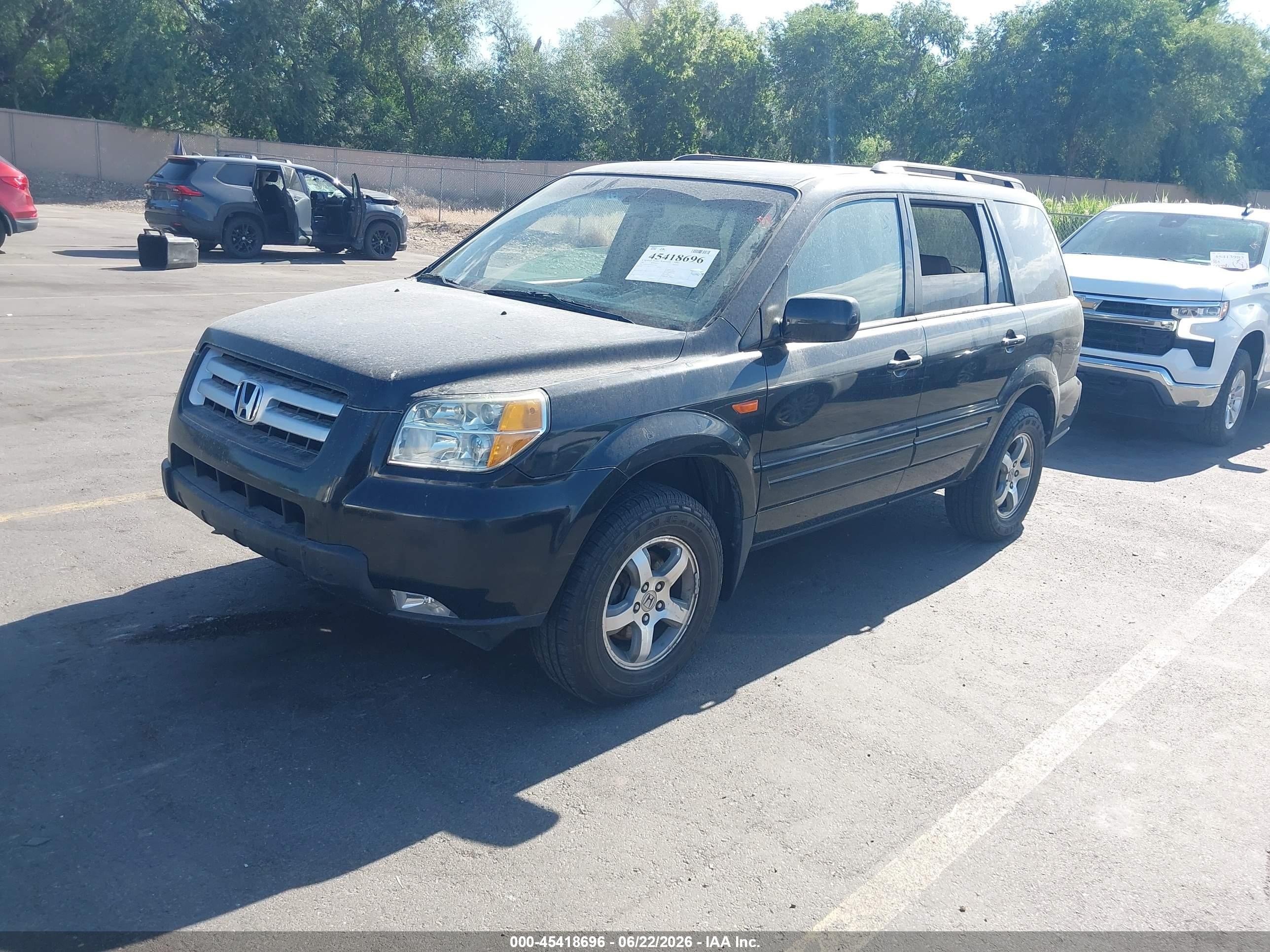 2007 Honda Pilot Ex-l Blue vin: 5FNYF18797B032885