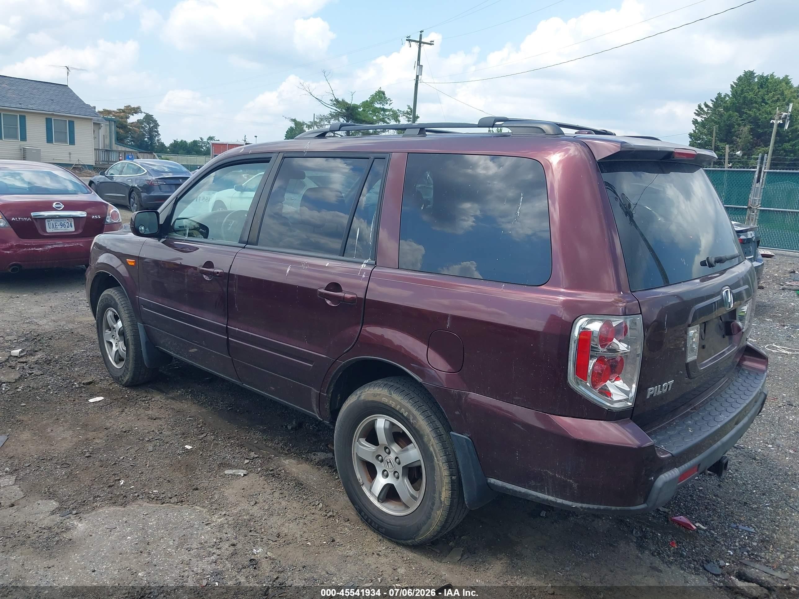2008 Honda Pilot Ex-l Purple vin: 5FNYF18798B024335