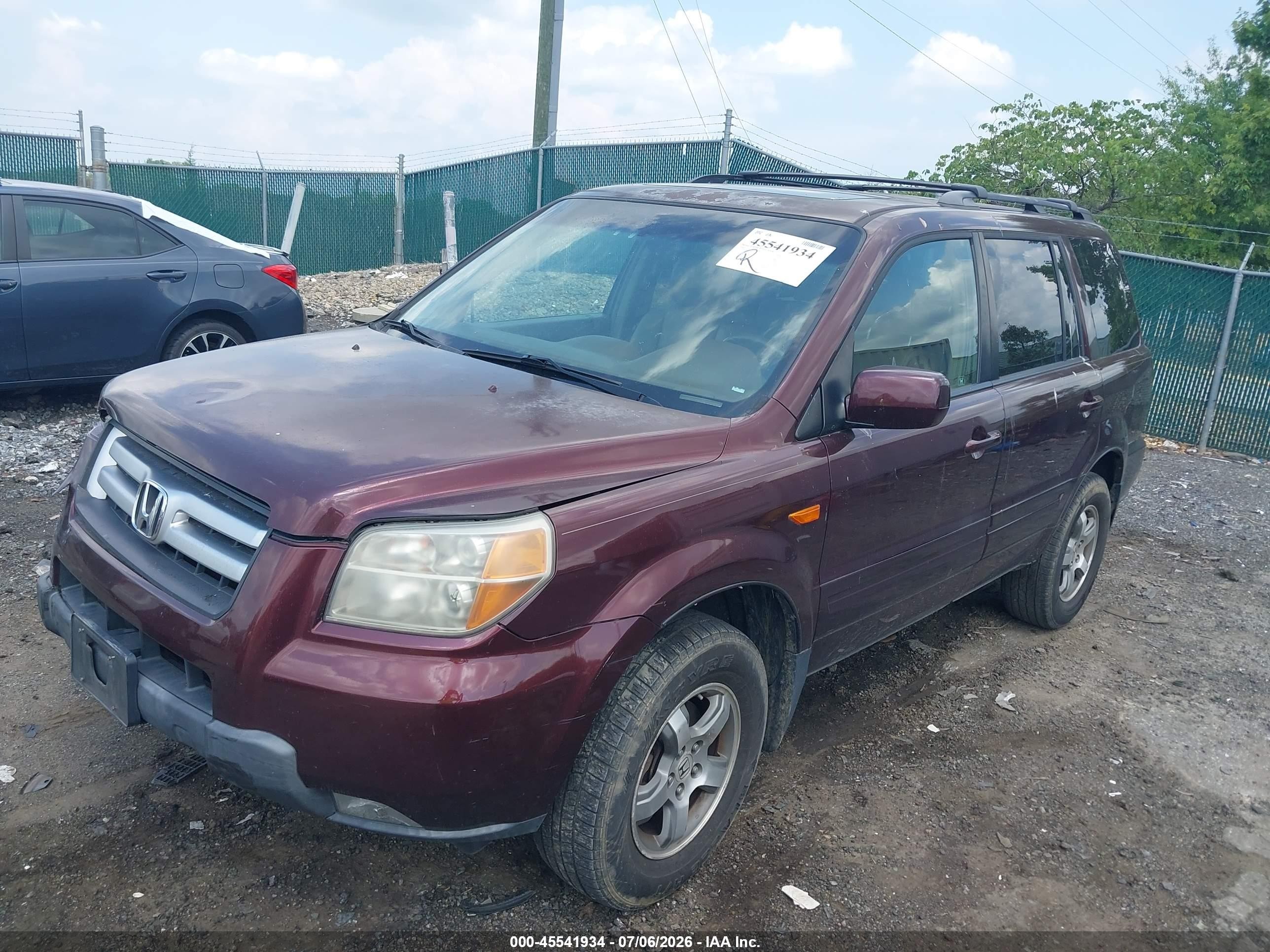 2008 Honda Pilot Ex-l Purple vin: 5FNYF18798B024335