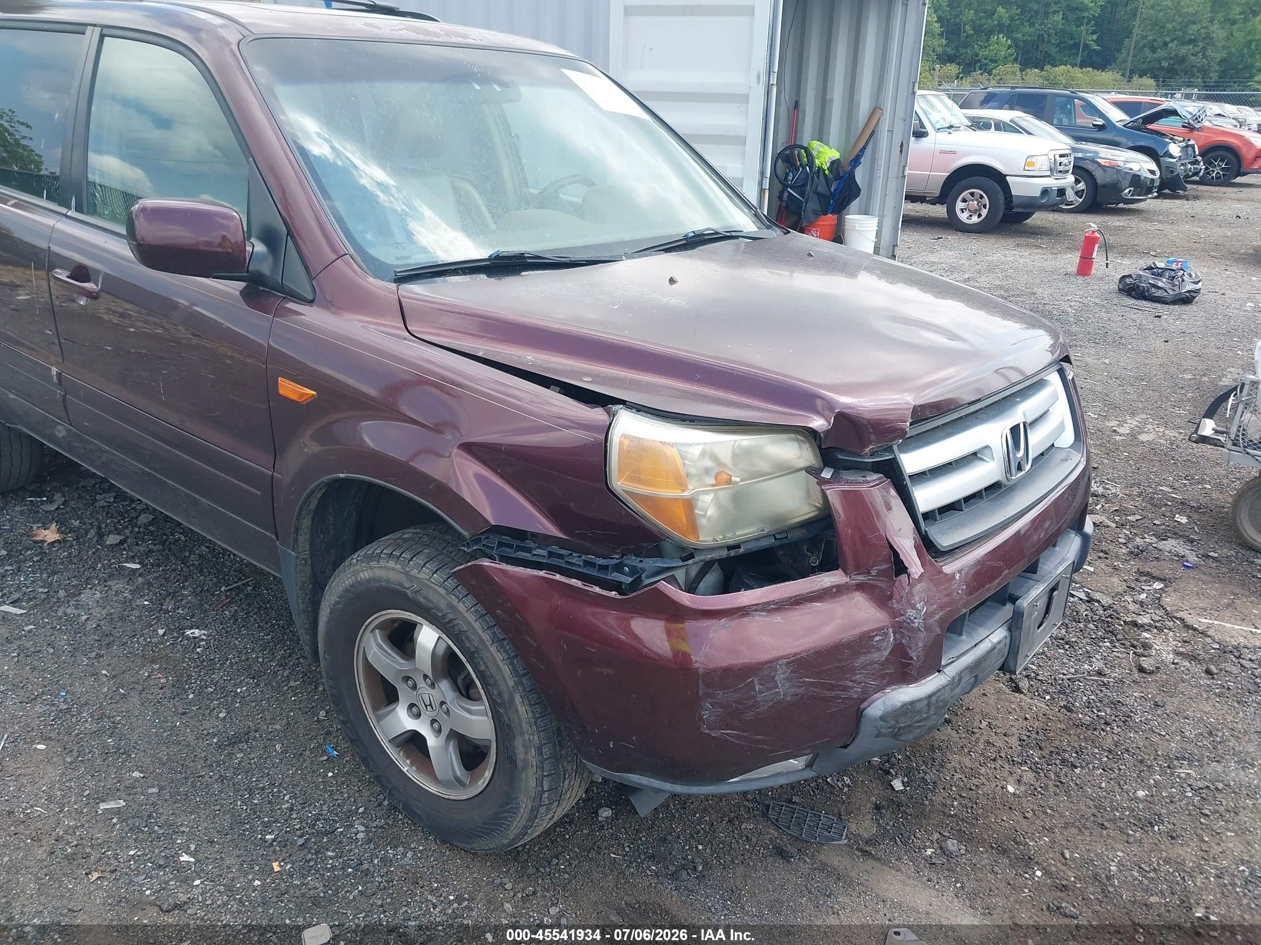 2008 Honda Pilot Ex-l Purple vin: 5FNYF18798B024335